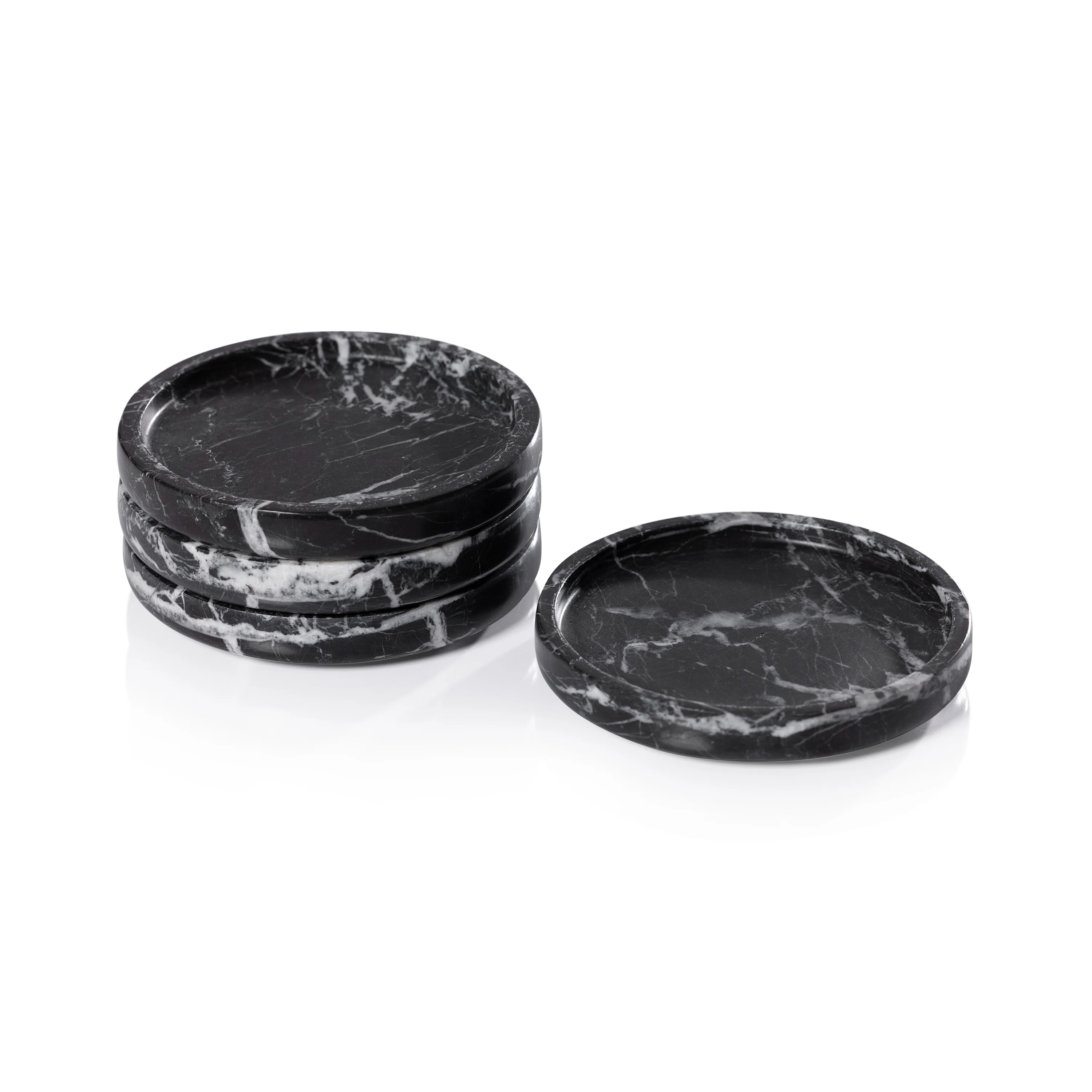 Marble Coaster - Black Marquino (Set of 4)