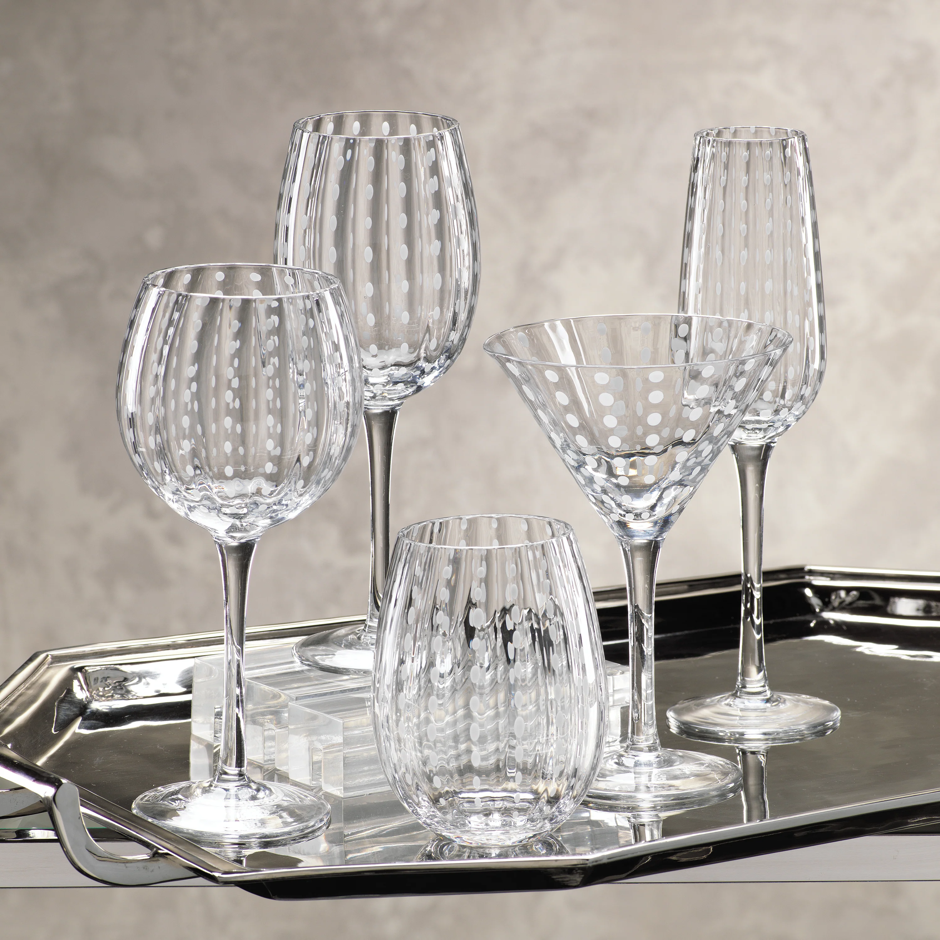White Dots Stemless Glasses (Set of 6) - Image 3