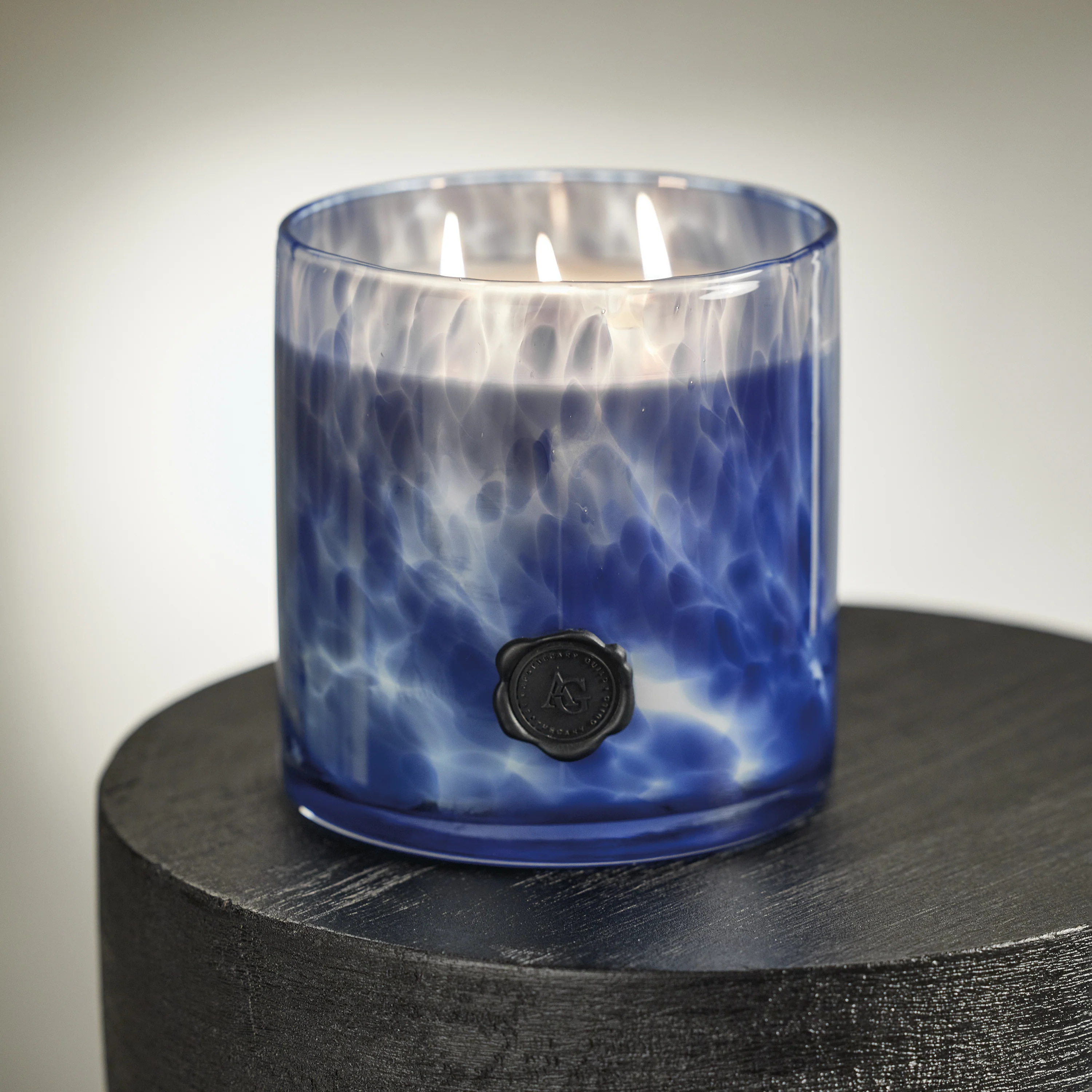 Apothecary Guild Opal Glass Three-Wick Candle, Sea Salt Coastal Mist - Image 3