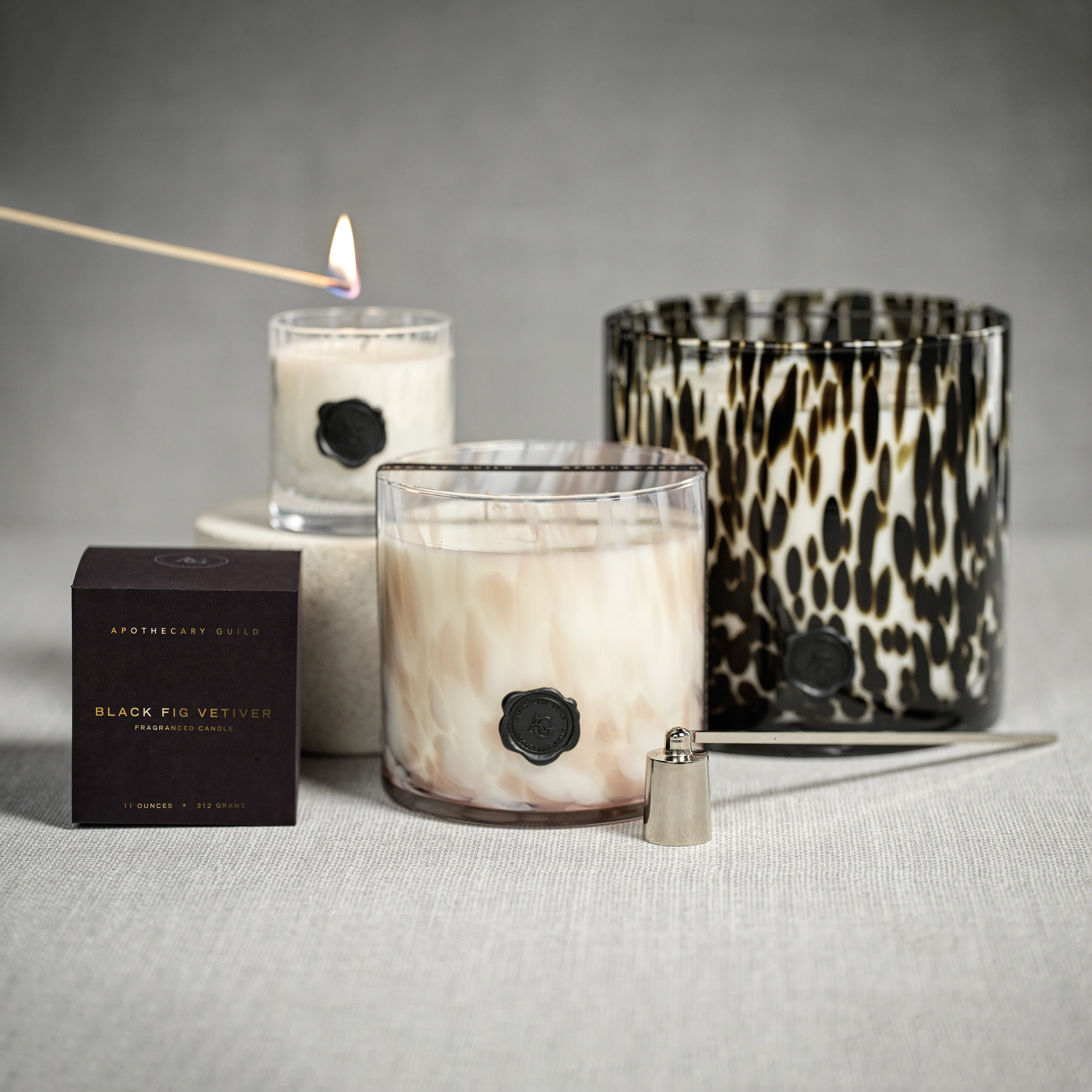 Apothecary Guild Opal Glass Five-Wick Candle, Black Fig Vetiver - Image 3