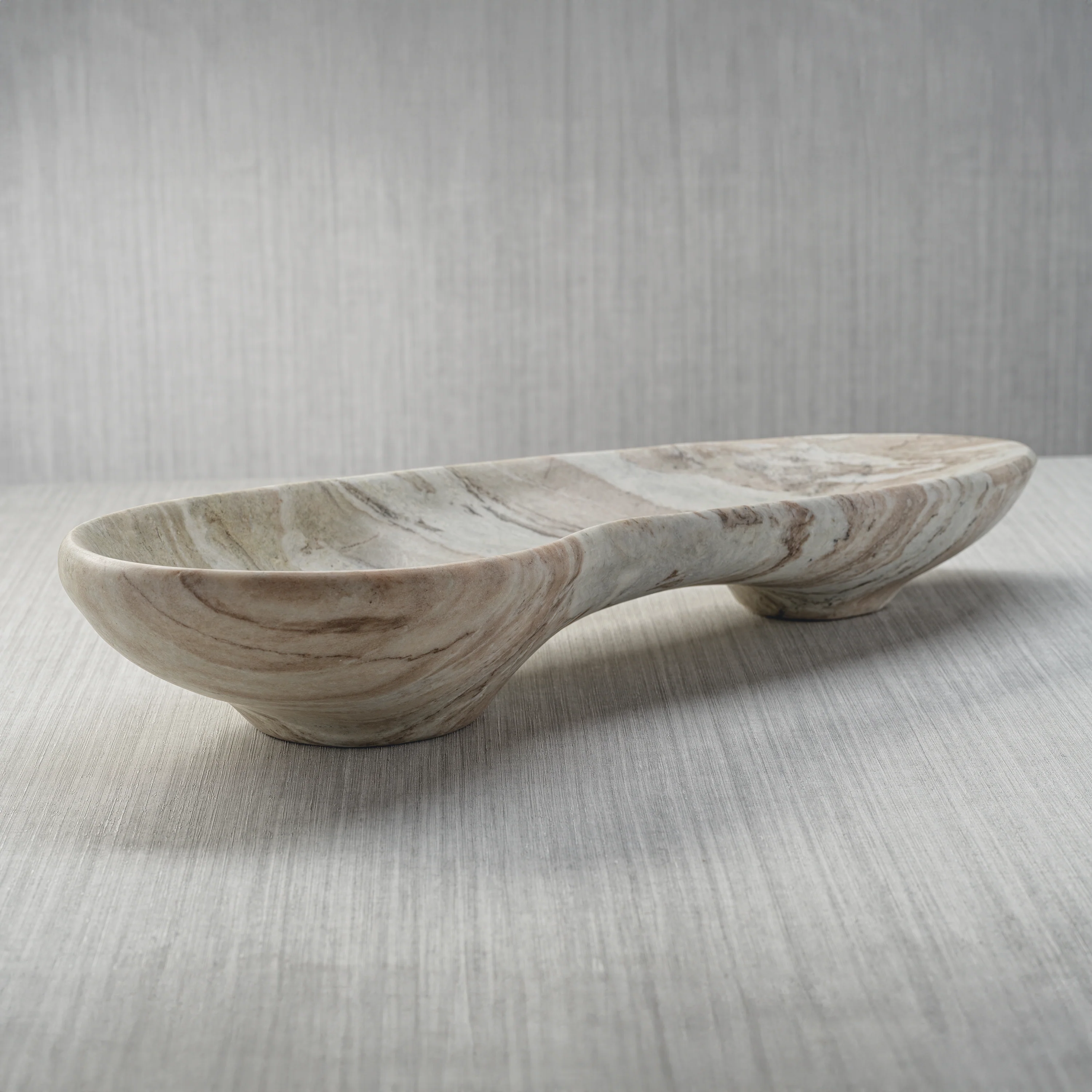 Arabescato Large Organic Shape Marble Bowl - Image 3