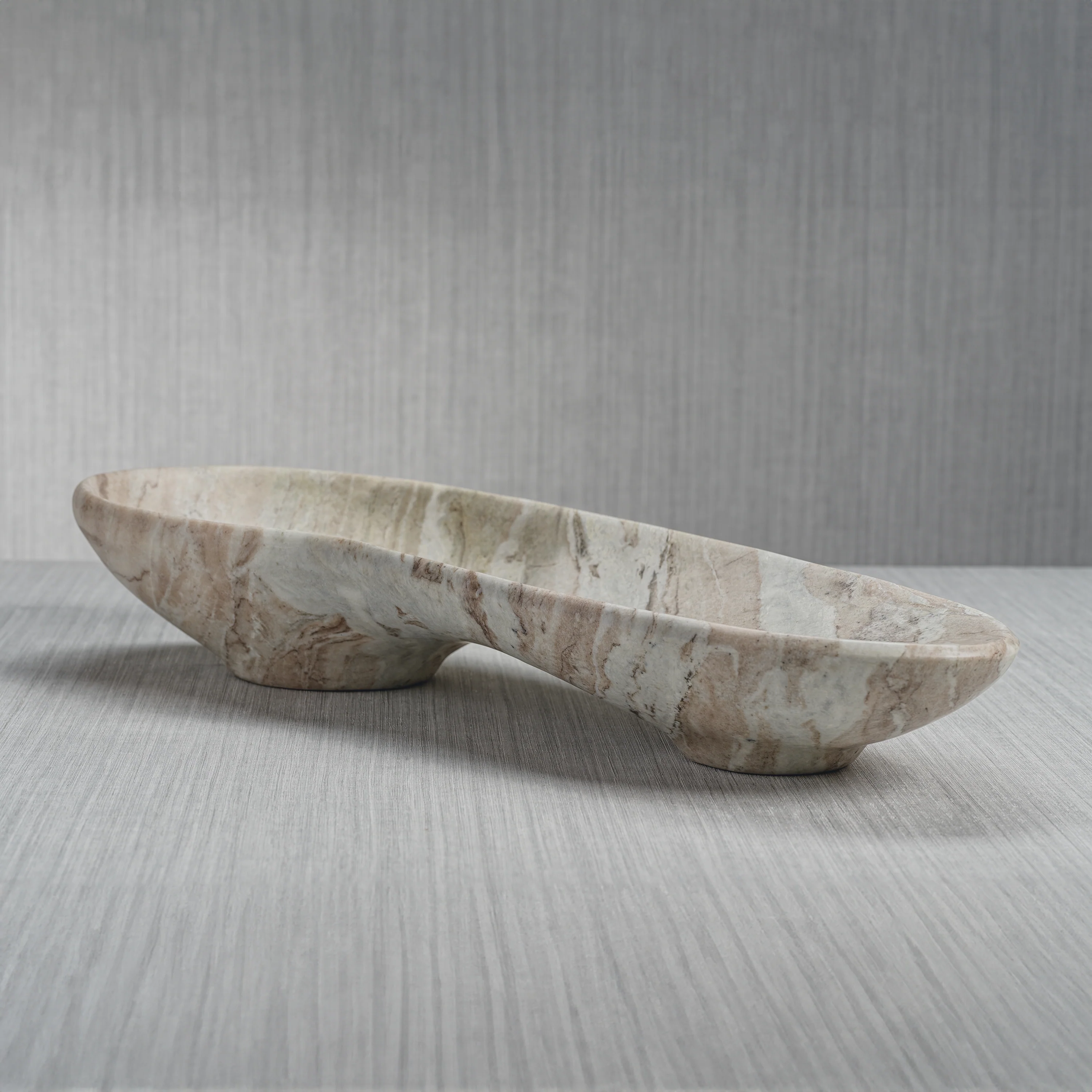 Arabescato Large Organic Shape Marble Bowl - Image 4