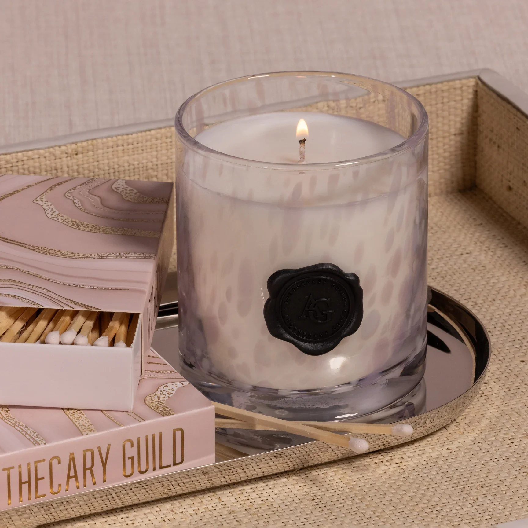 Apothecary Guild Opal Glass Small Candle Jar in Gift Box, Elderflower Gin - Image 2