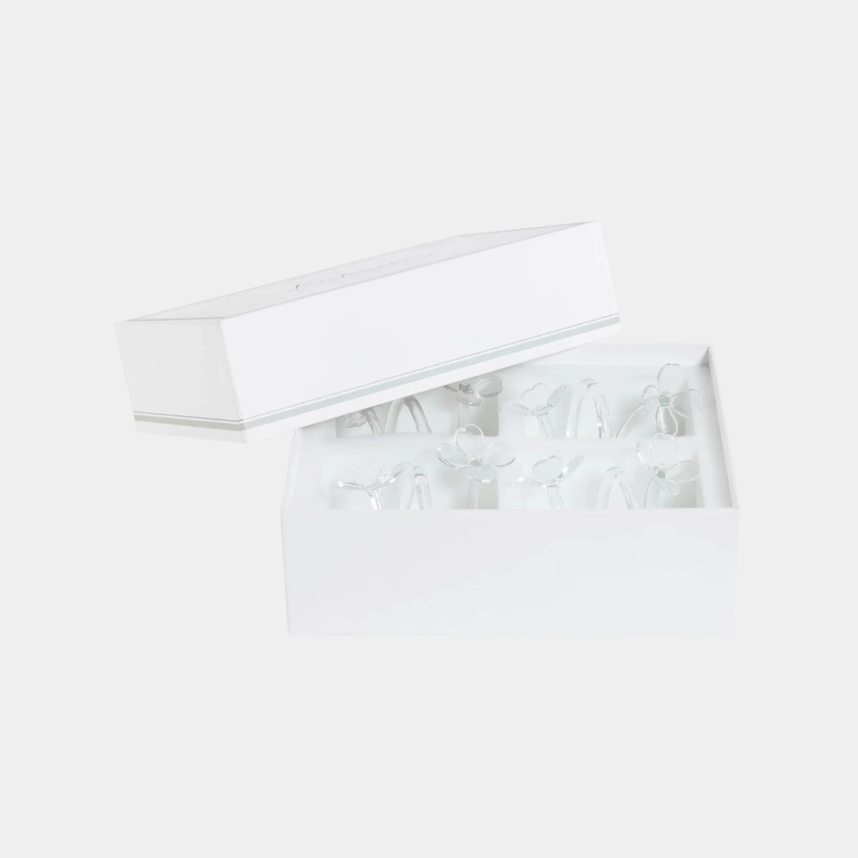 Botanica Glass Flower Napkin Rings (Set of 4), Clear - Image 5