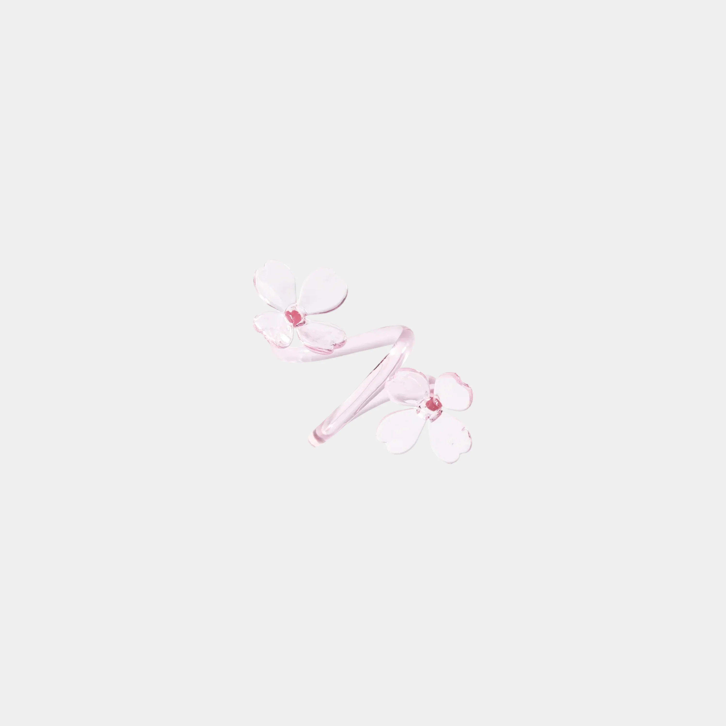 Botanica Set of 4 Glass Flower Napkin Rings in Pink