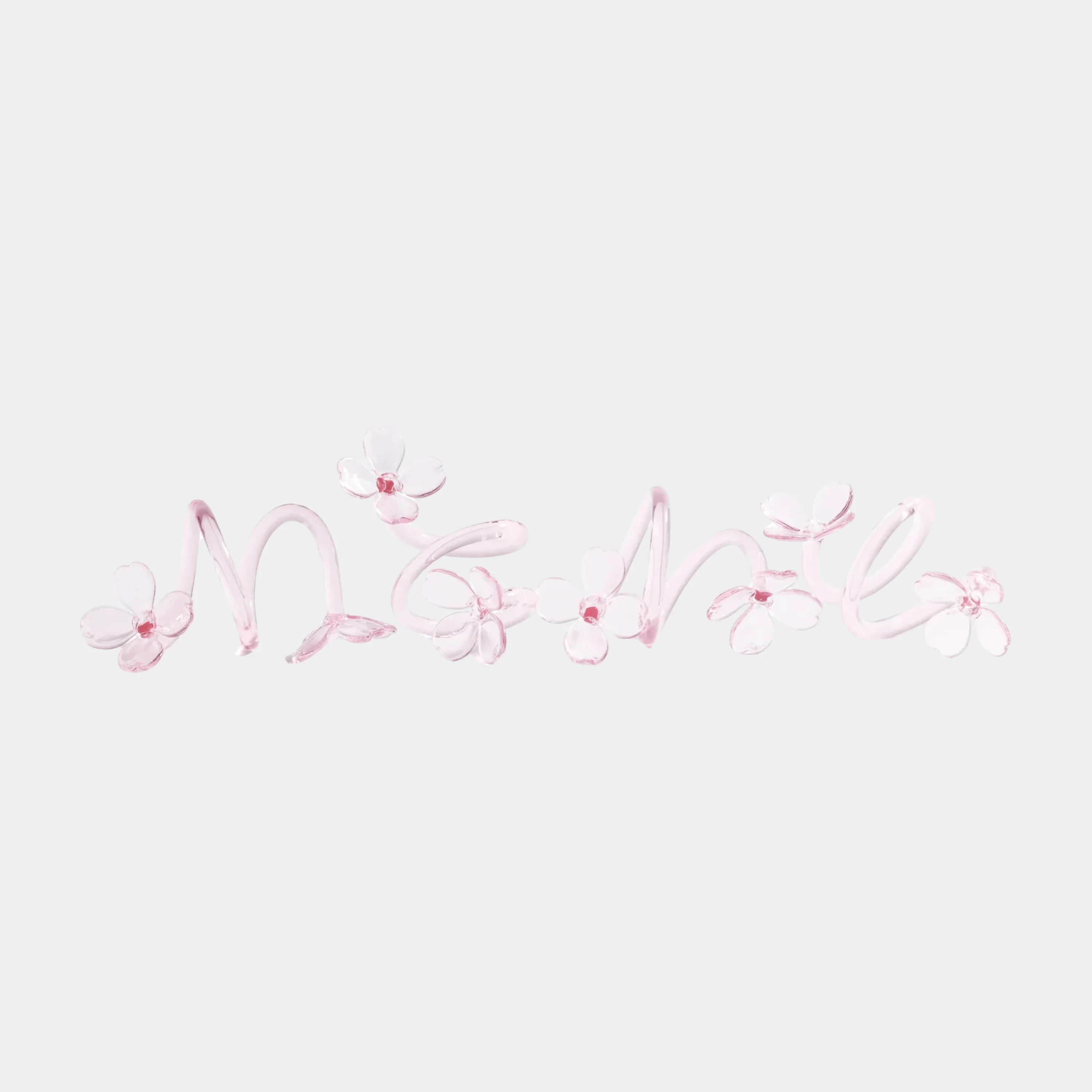 Botanica Set of 4 Glass Flower Napkin Rings in Pink - Image 5
