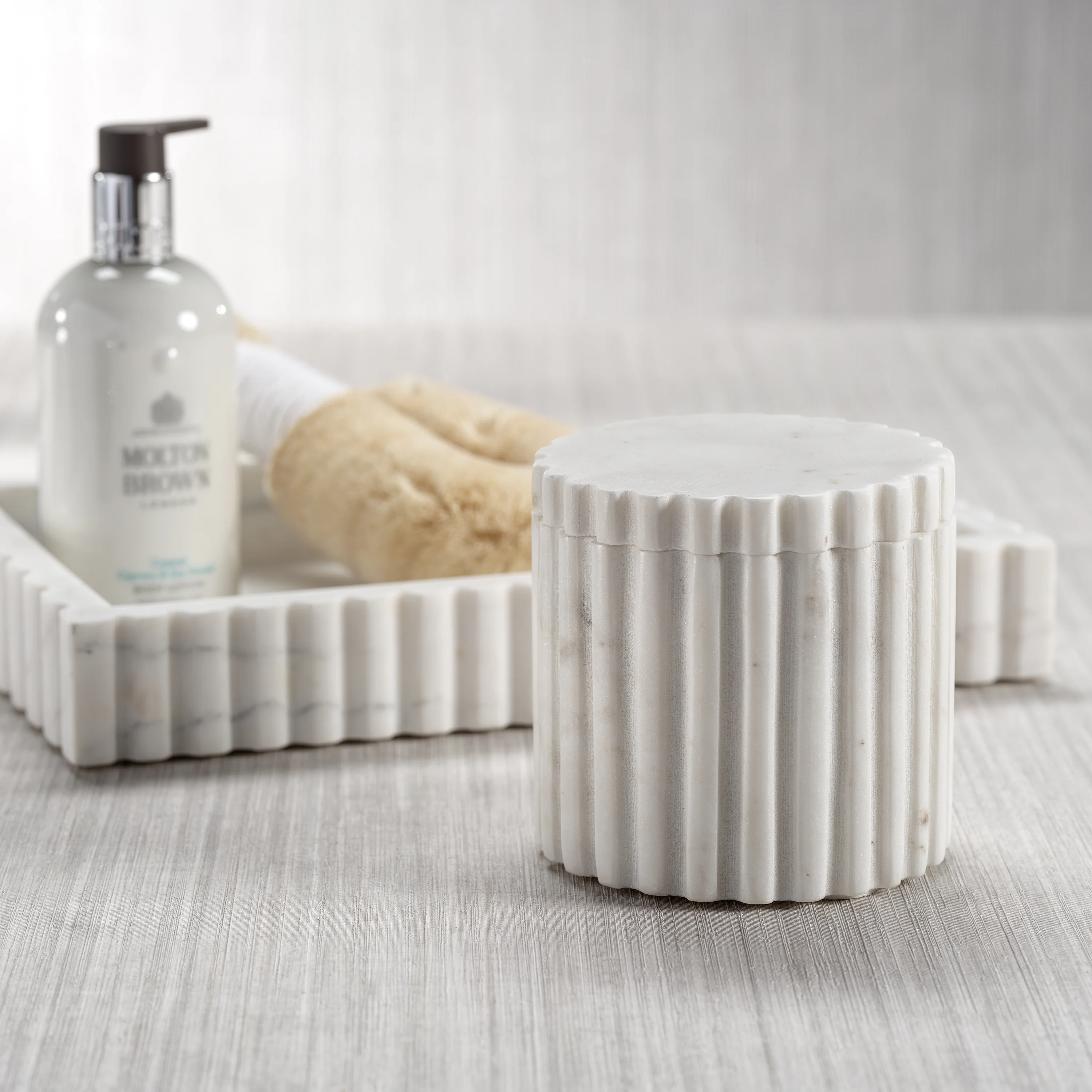 Camogli Fluted Marble Lidded Canister