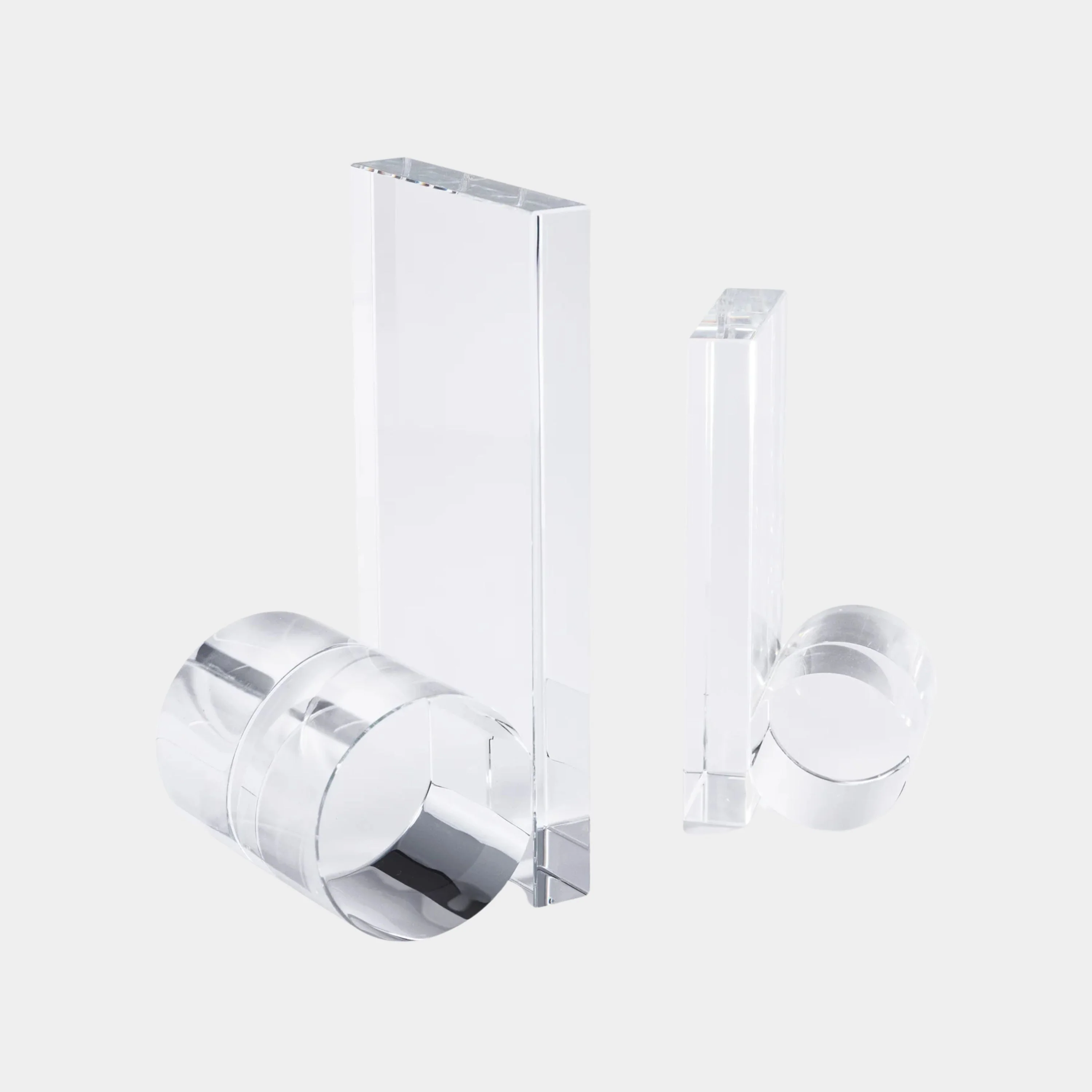 Carmac Rolled Crystal Glass Bookends, Set of 2 - Image 2
