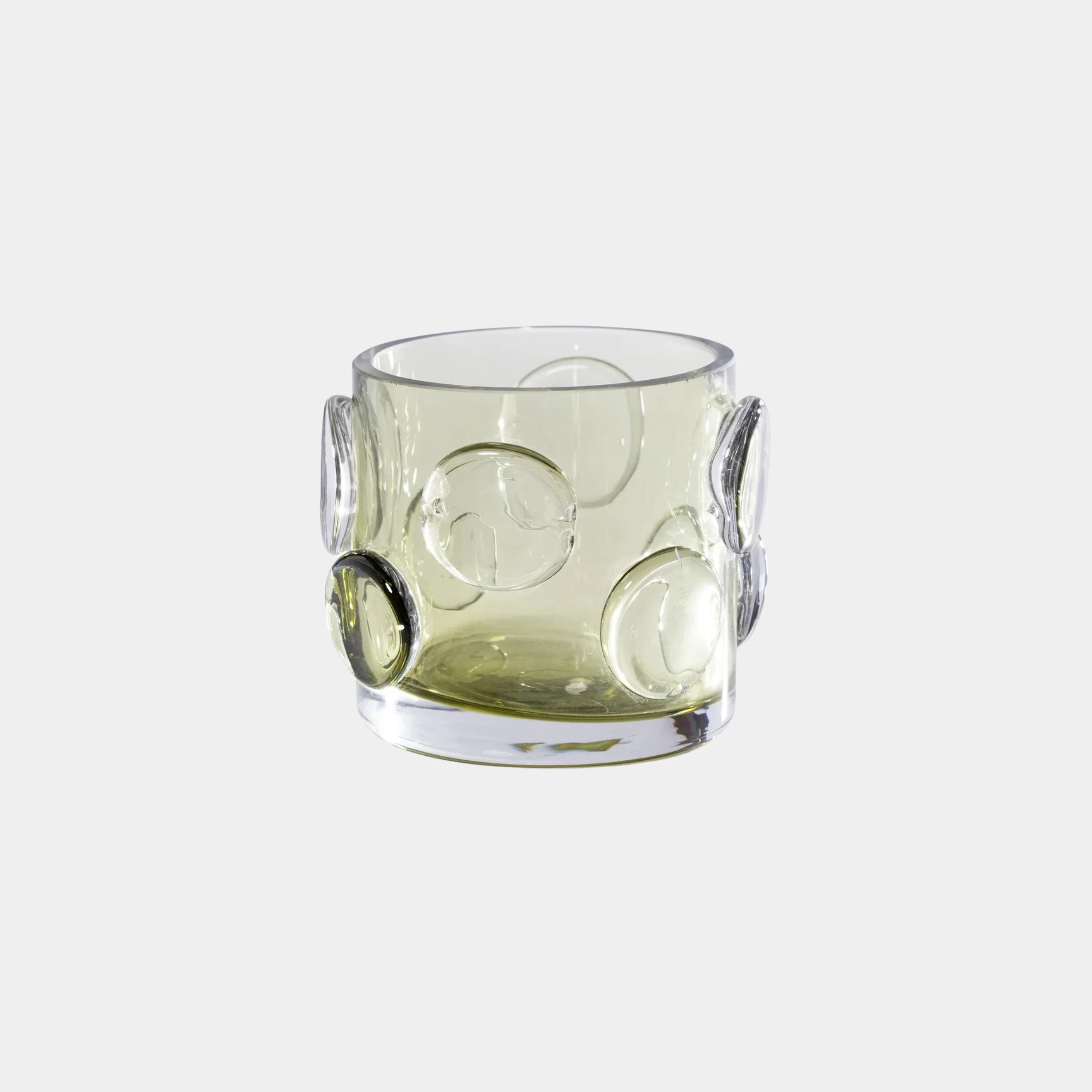 Celeste Olive Green Glass Candle Holder, Small