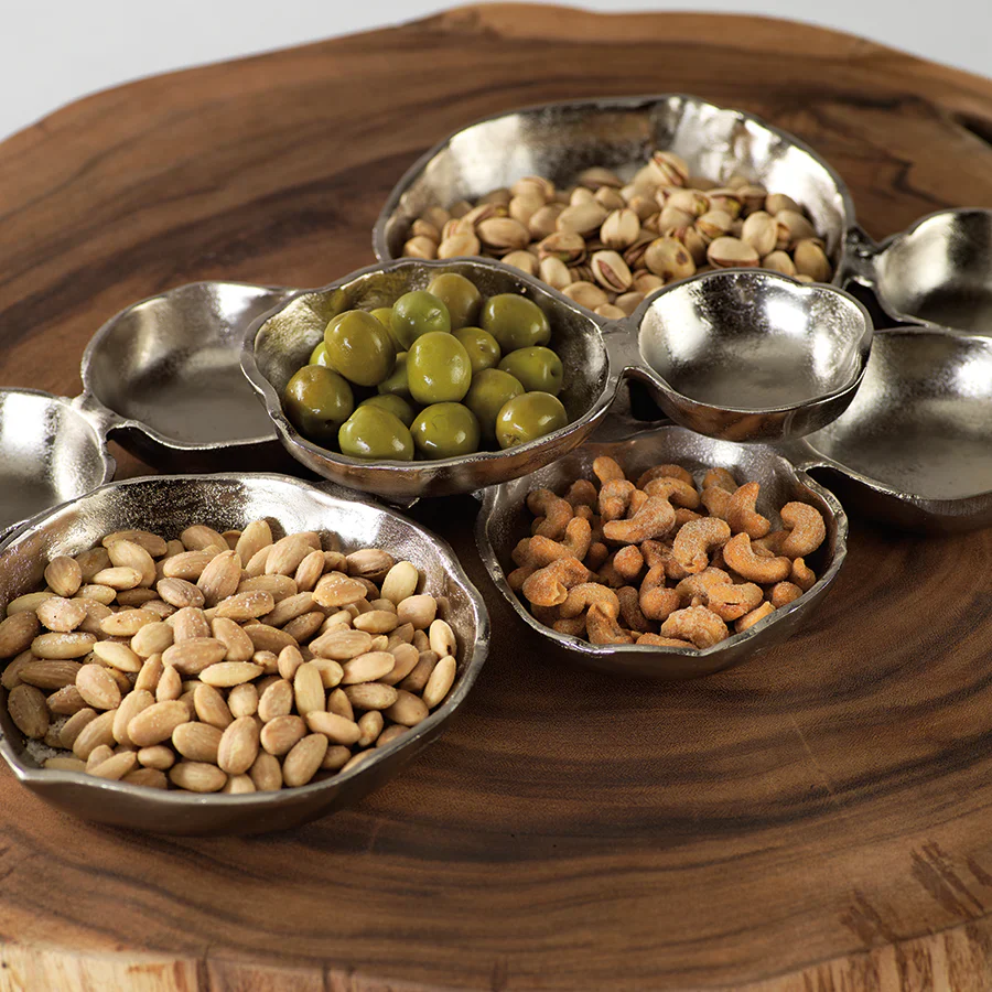PRE-ORDER - ARRIVING MID-MAY Cluster of Nine Round Serving Bowls - Nickel - Image 4