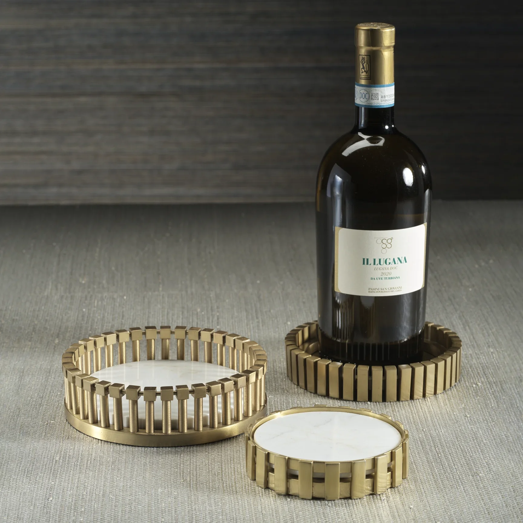 Forge Metal and Marble Wine Bottle Coaster - Image 3
