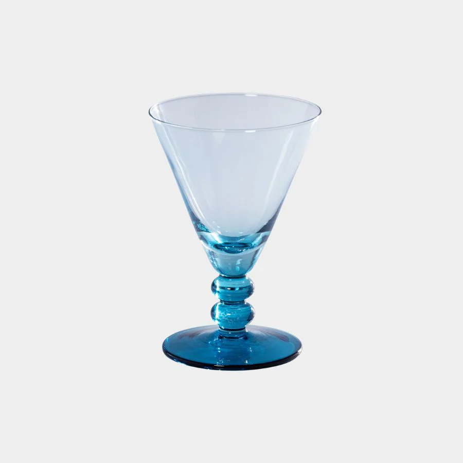 Fusion Two-Tone Cocktail Glasses (Set of 6) Mediterranean Blue with Coastal Shade