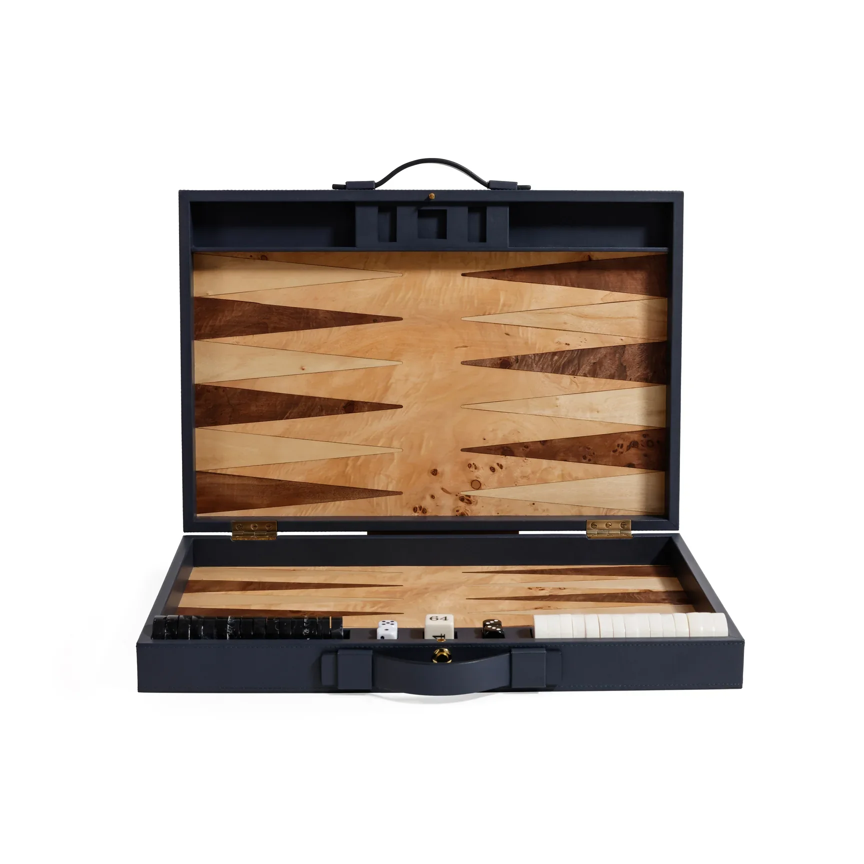 Geneva 19 in Backgammon Set - Marine Blue Leather - Image 3