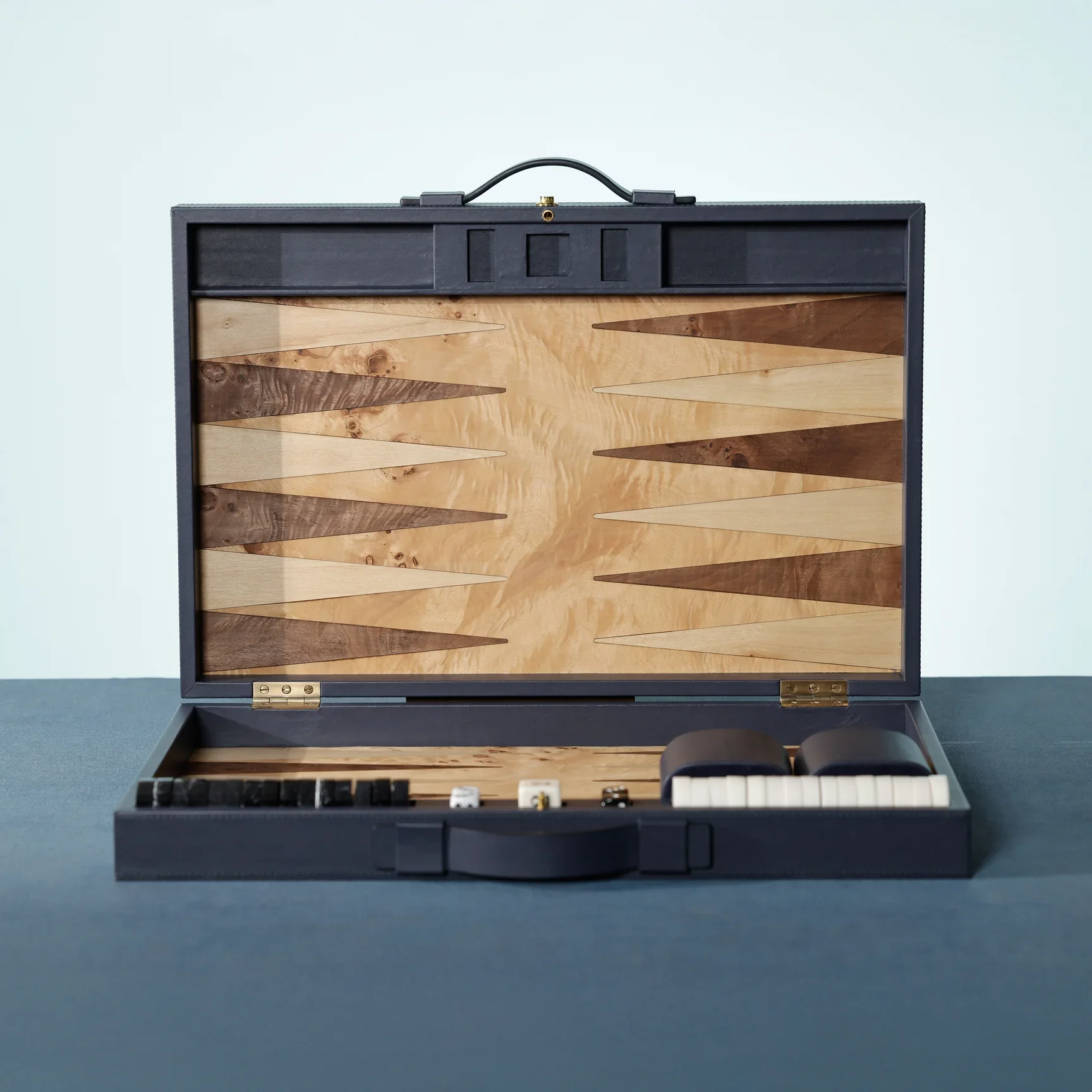 Geneva 19 in Backgammon Set - Marine Blue Leather - Image 4