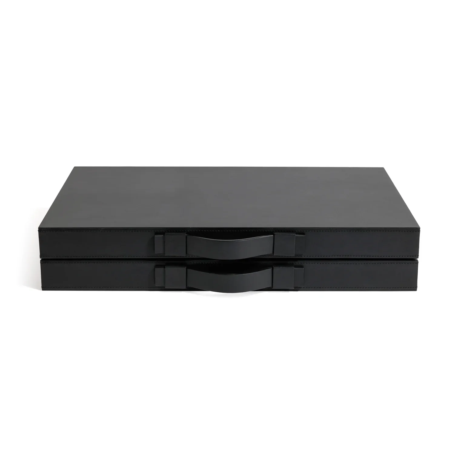 Geneva 19 in Backgammon Set - Midnight Black Leather - Image 3