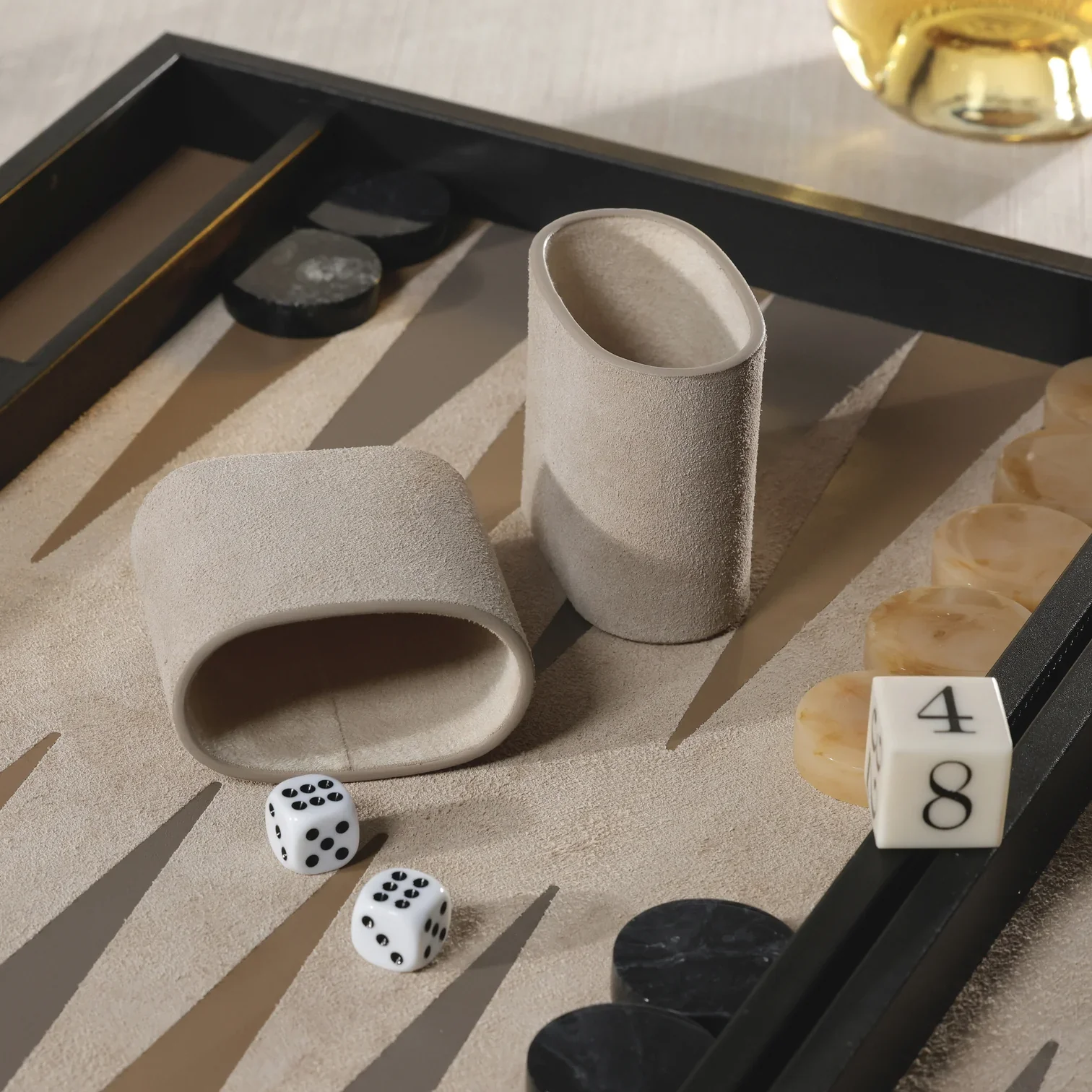 Geneva 19 in Backgammon Set - Midnight Black Leather - Image 6