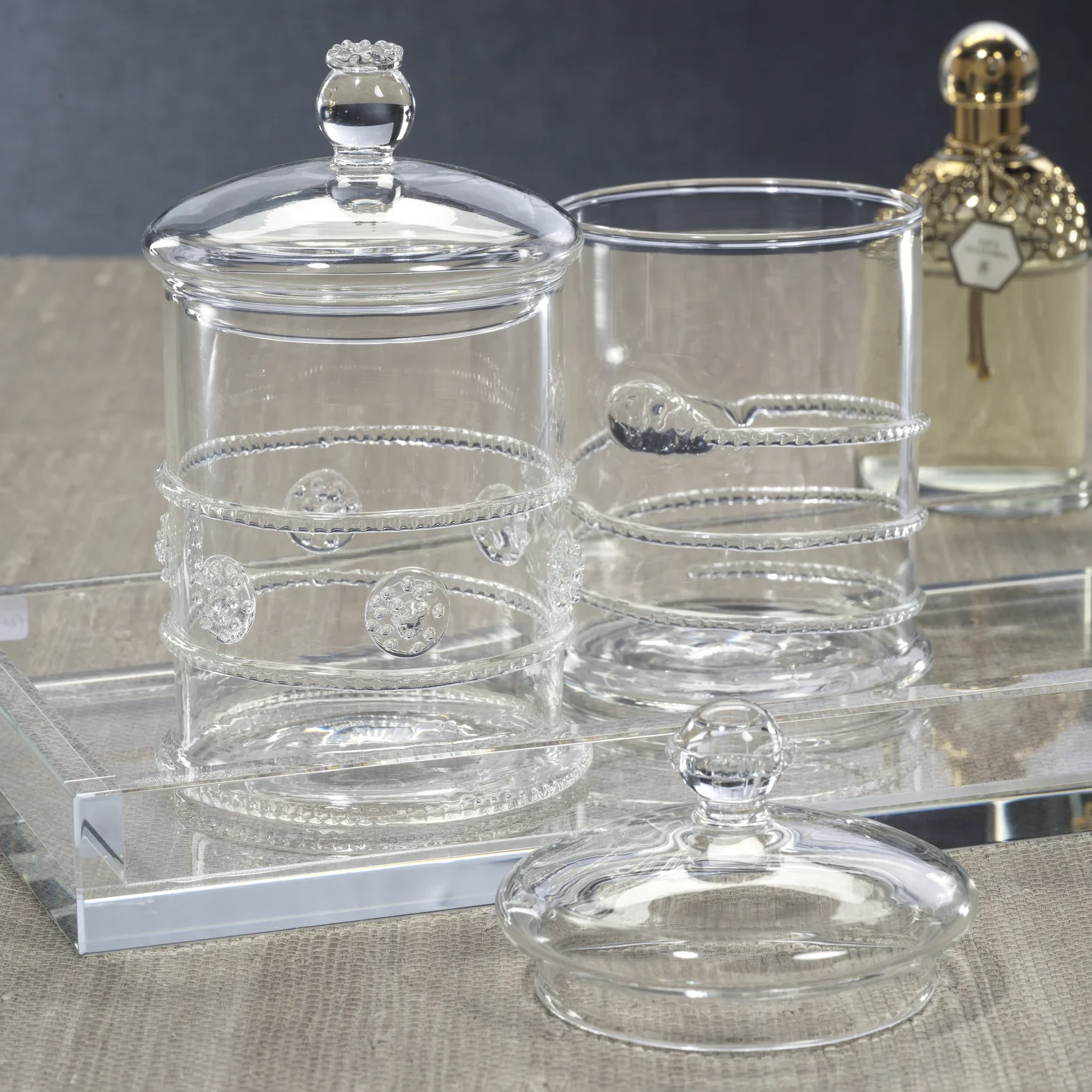 Juliet 2-Piece Assorted Set Lidded Glass Jars - Image 3