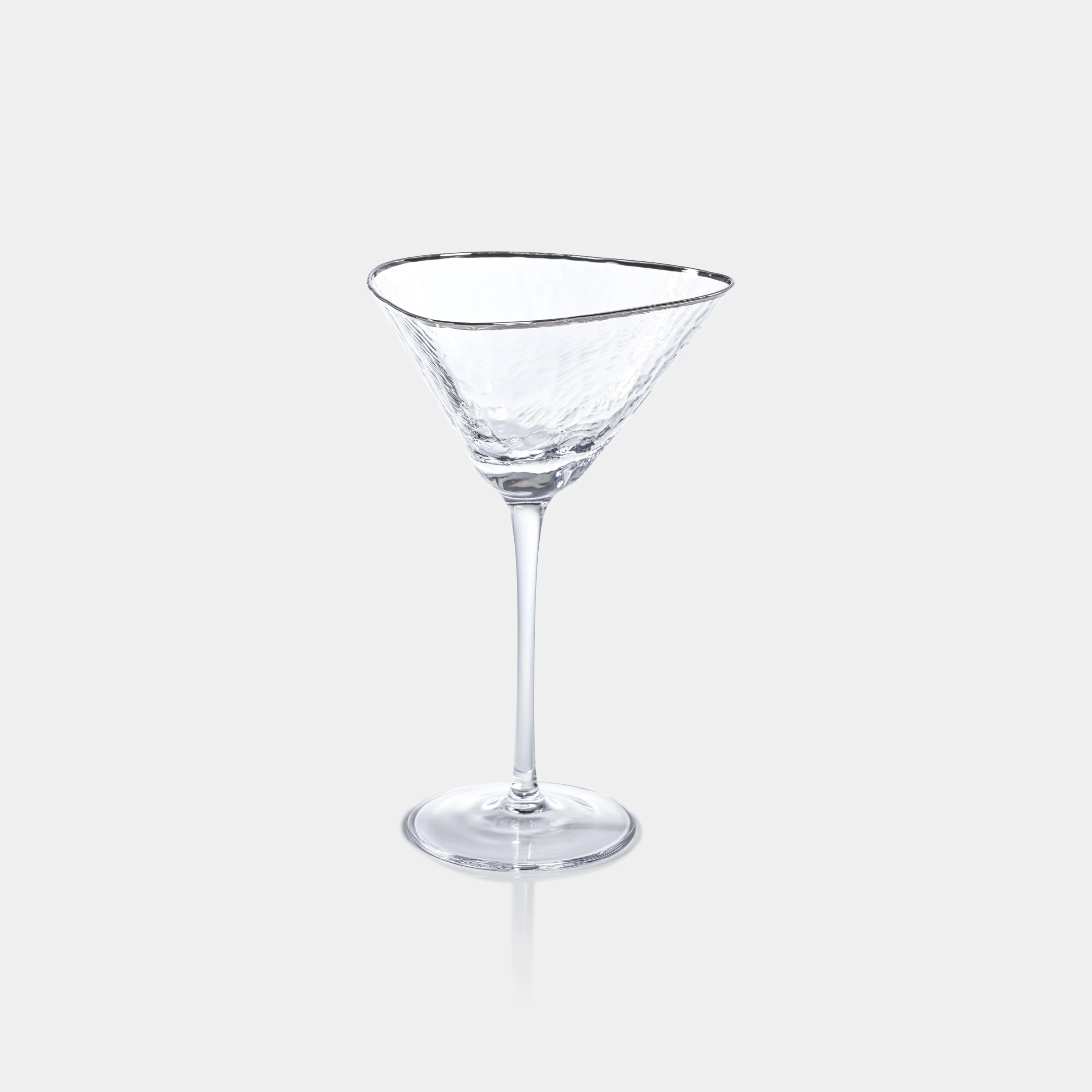Aperitivo Hammered Martini Glasses with Platinum Rim (Set of 4)