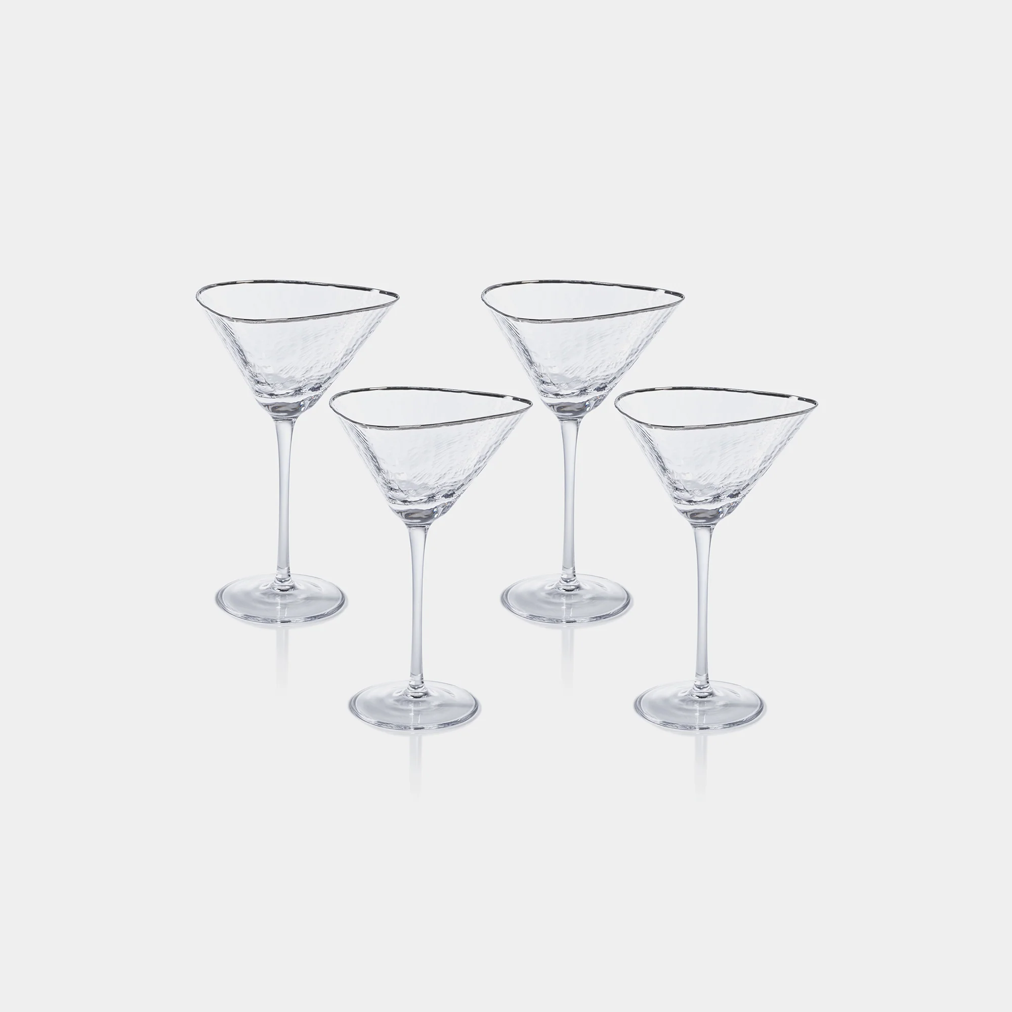 Aperitivo Hammered Martini Glasses with Platinum Rim (Set of 4) - Image 2