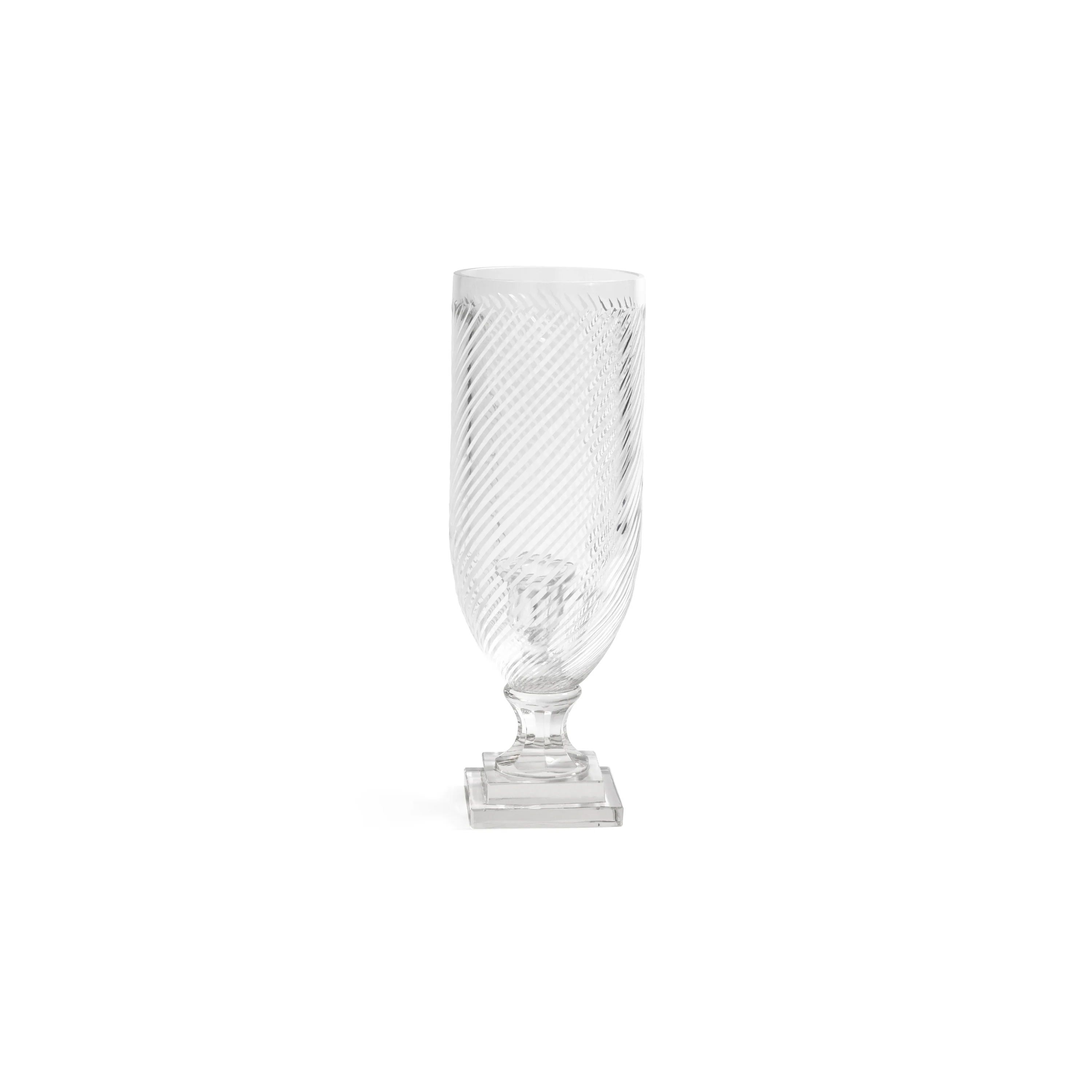 Maison de Verre Whisper Cut Glass Hurricane Taper Holder - 16 in