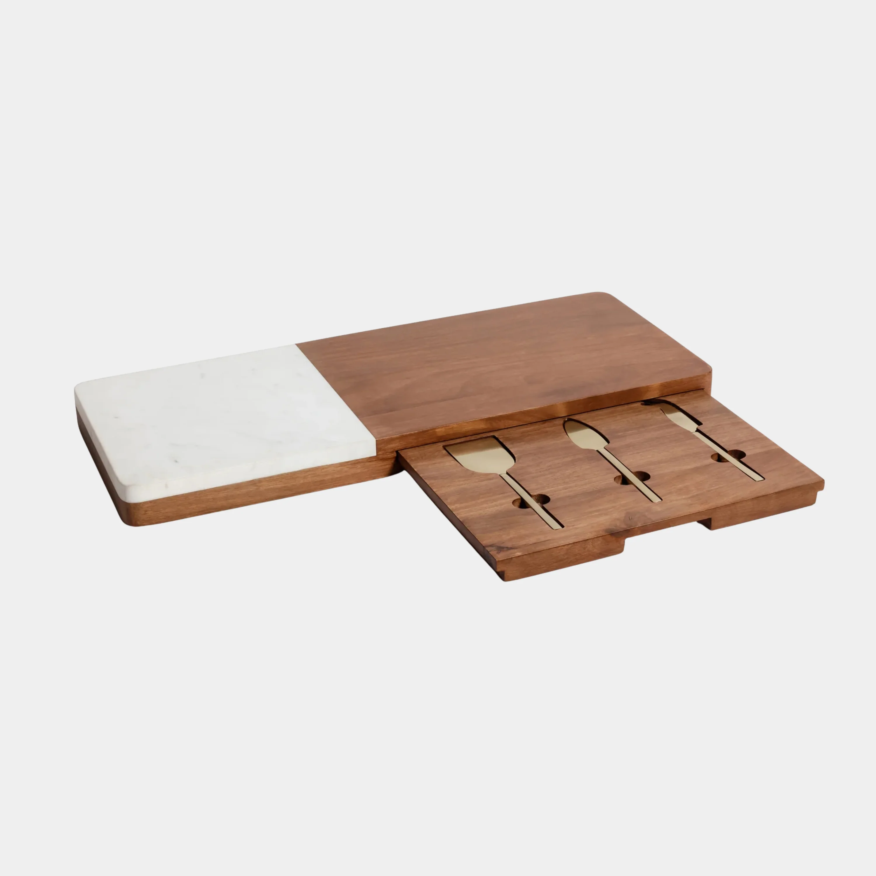 Marble and Mango Wood Charcuterie Board with Cutting and Serving Tool Set - Image 4