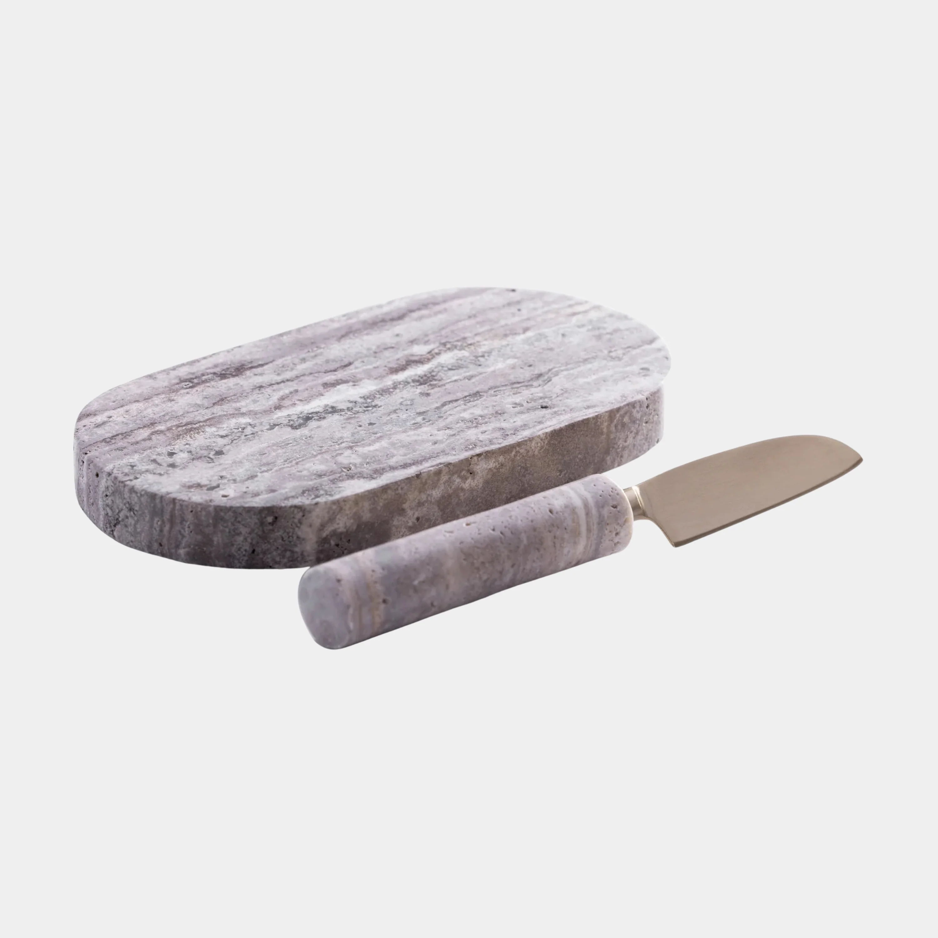 Marble Cutting Board with Cutting Knife, Travertine - Image 3