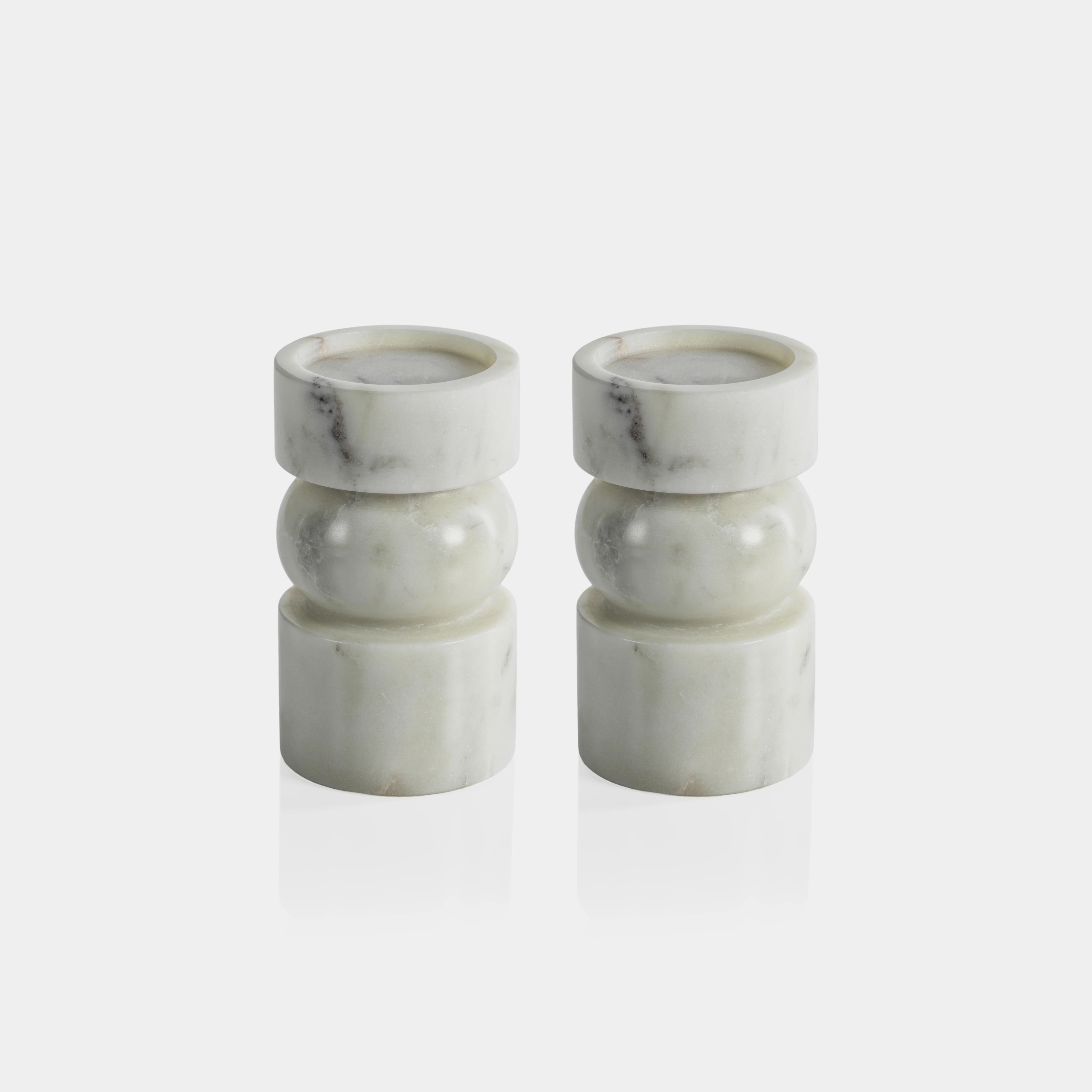 Marmar Marble Pillar Holder (Set of 2)