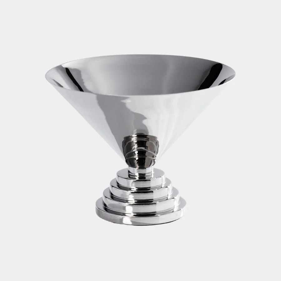 Mayan Metal Condiment Bowl in Nickel (Large)