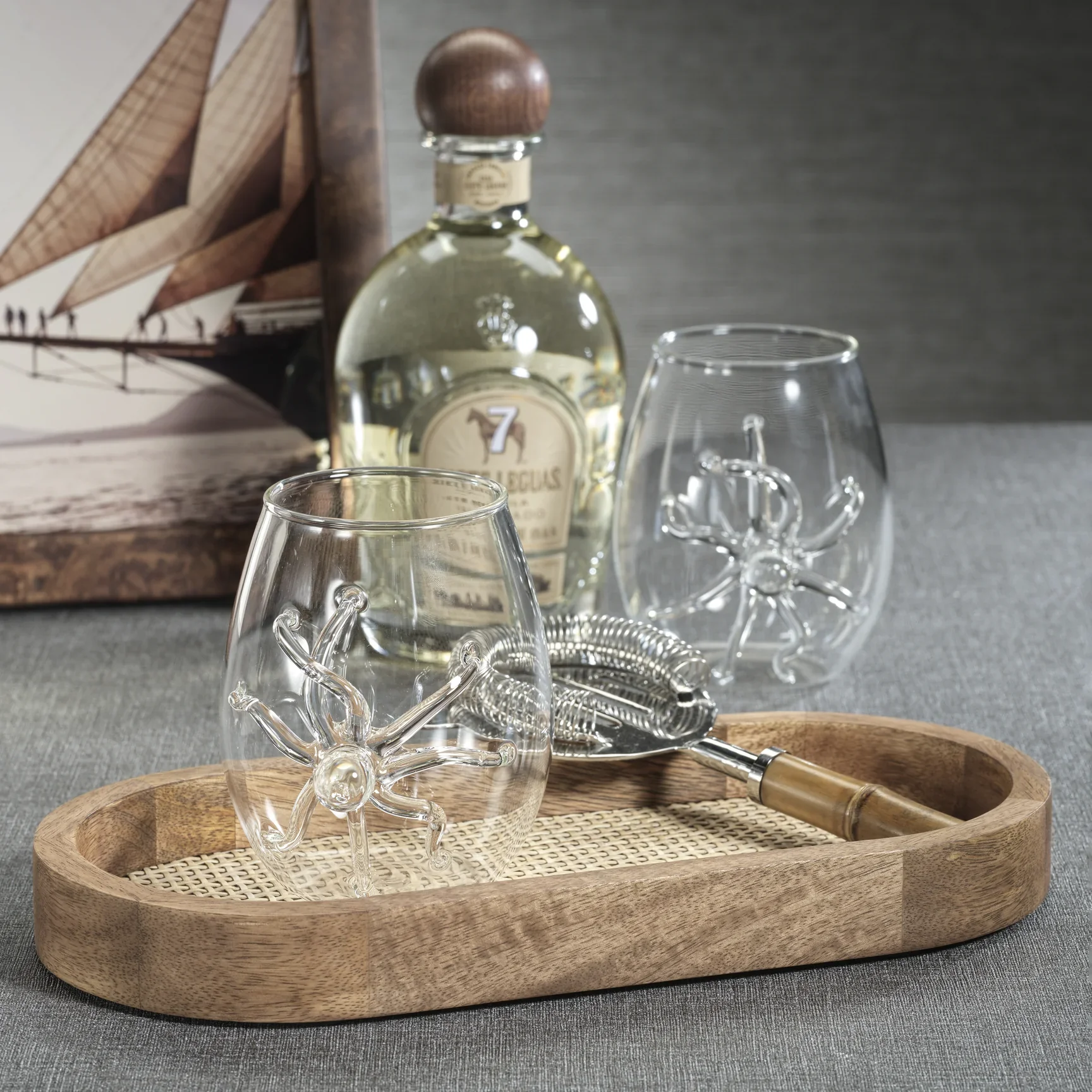 Octopus Stemless Glasses, Set of 6 - Image 6