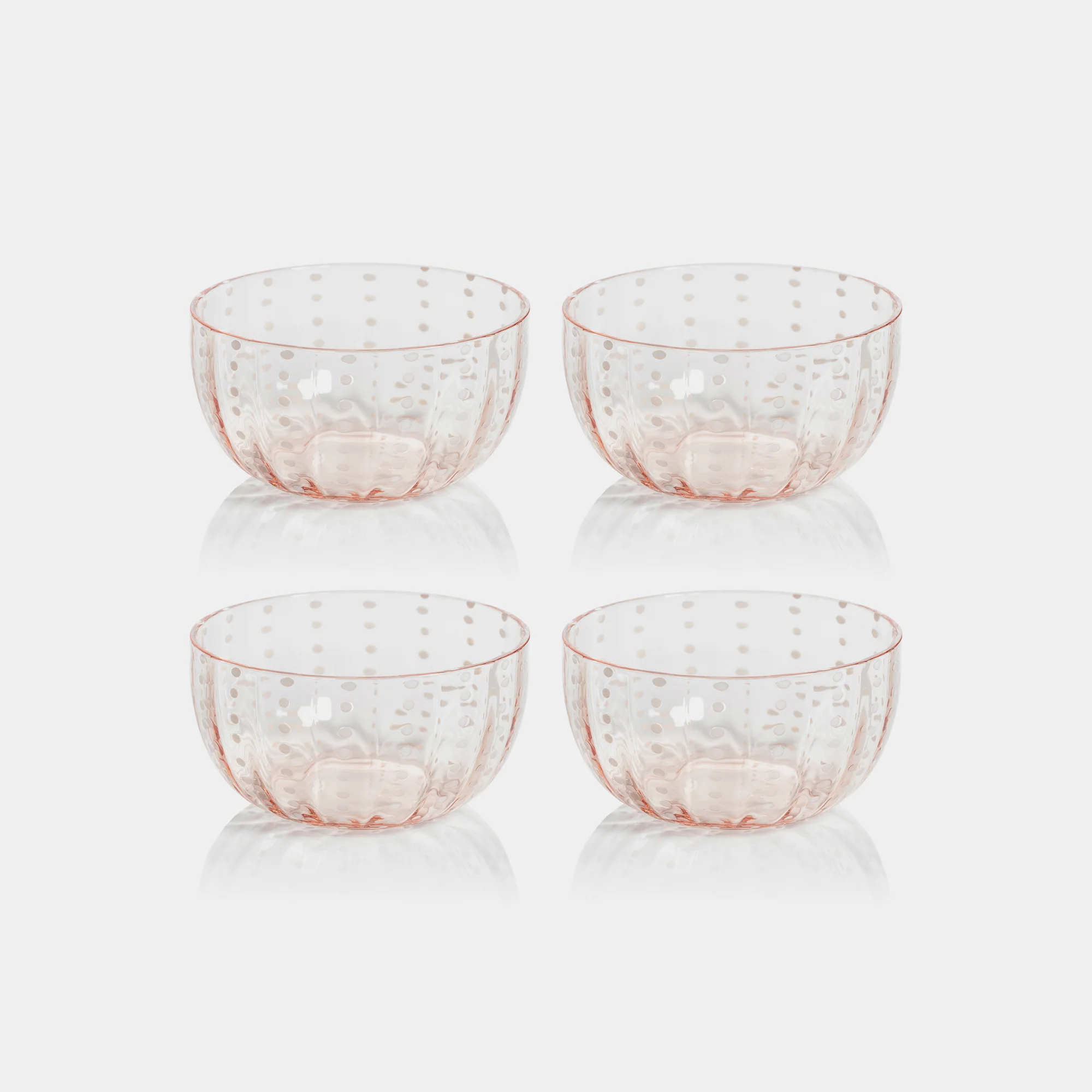 Portofino White Dot Condiment Glass Bowls (Set of 4) - Image 2
