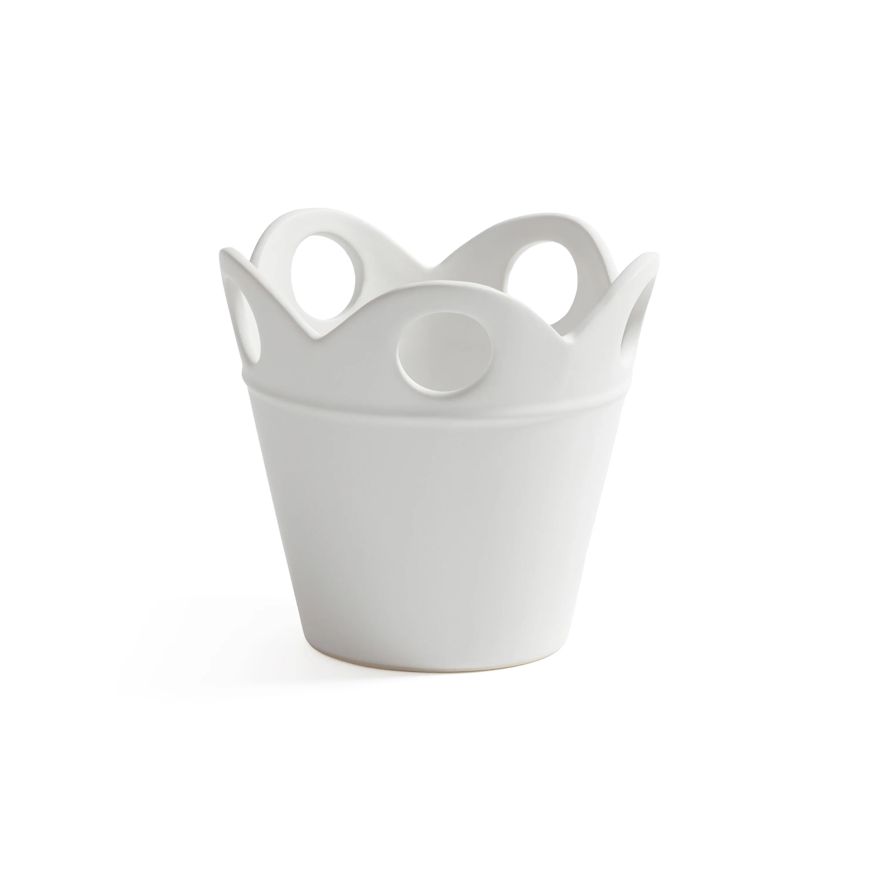 Petal Rim Flower Pot - White - Small