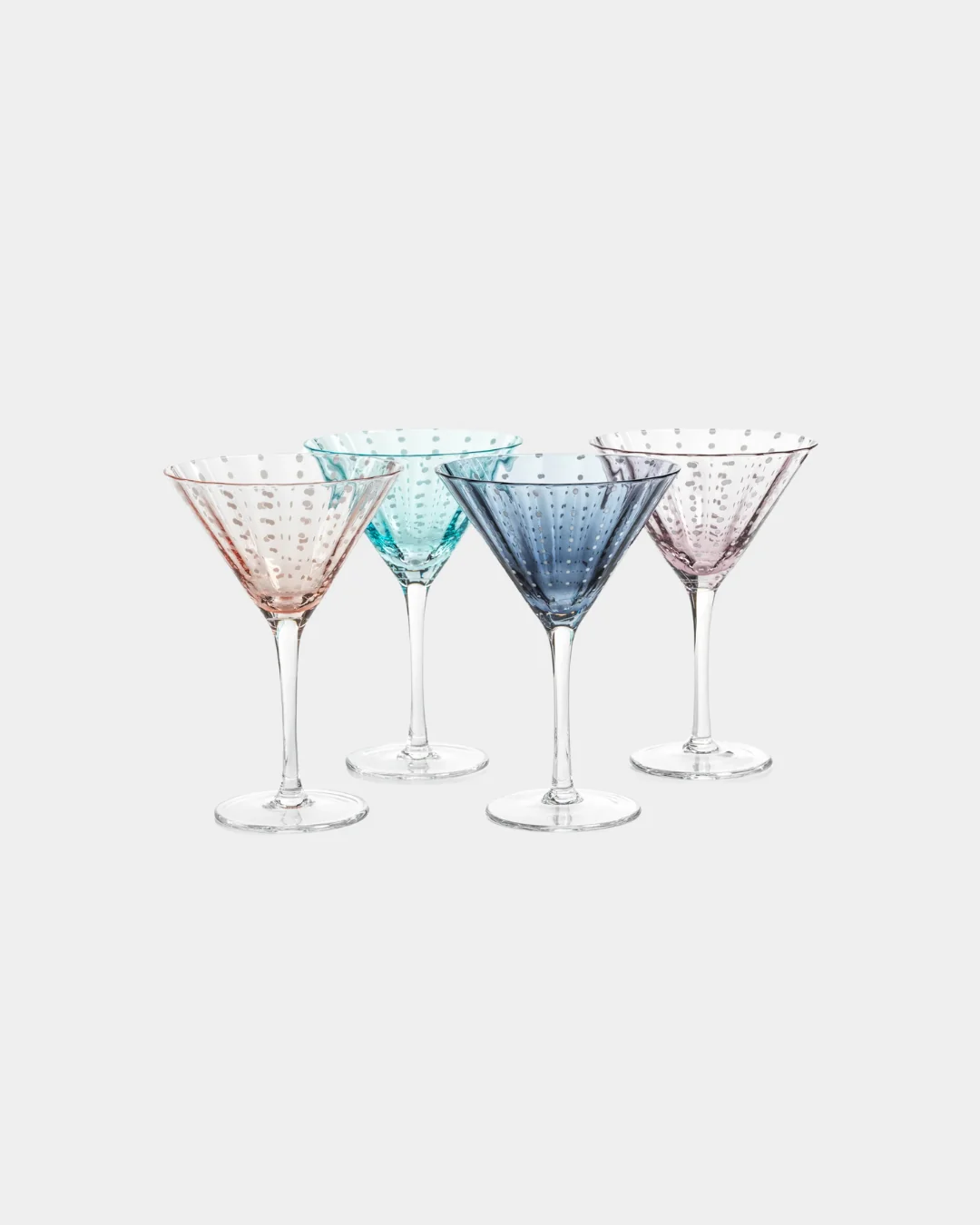 Portofino White Dot Glassware Martini Glass (Set of 4) - Image 4
