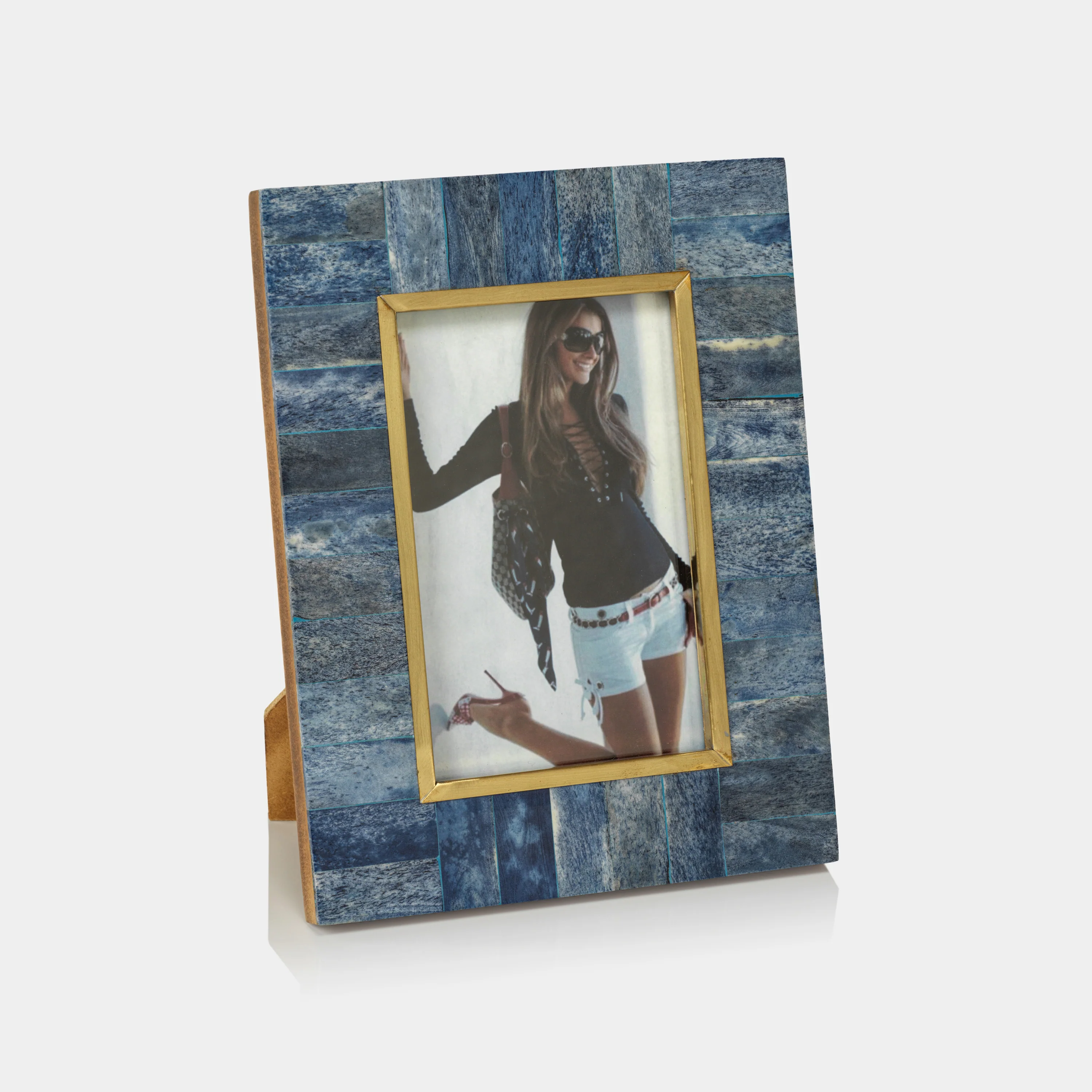 Biarritz Bone Photo Frame with Inner Brass Trim - Image 2