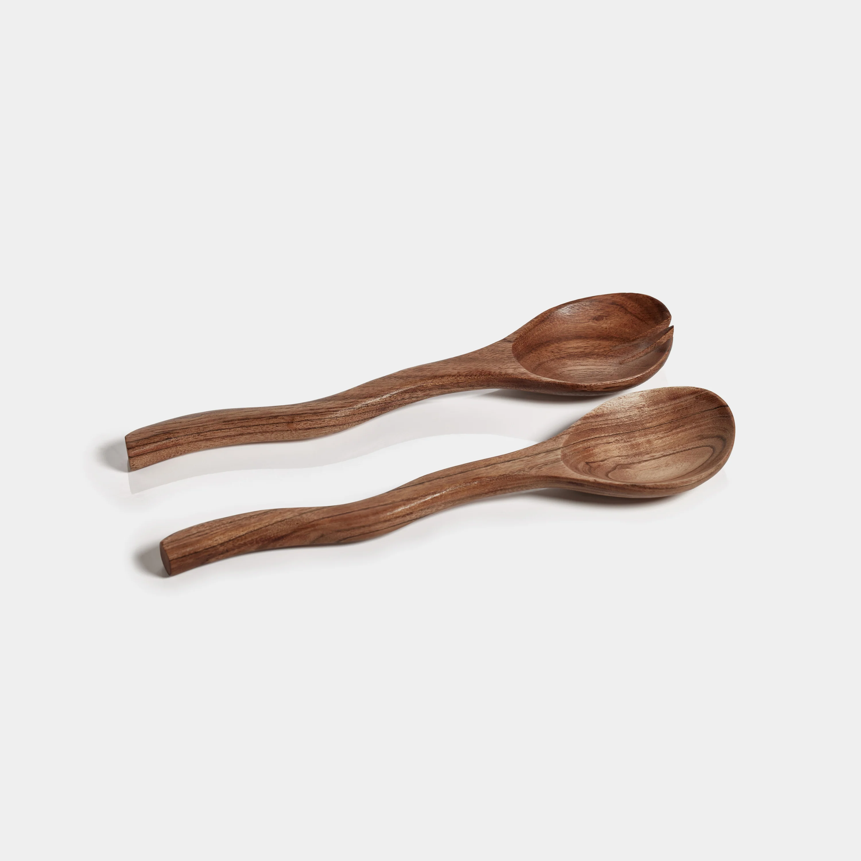 Mango Wood Curvy Salad Server Set - Image 2