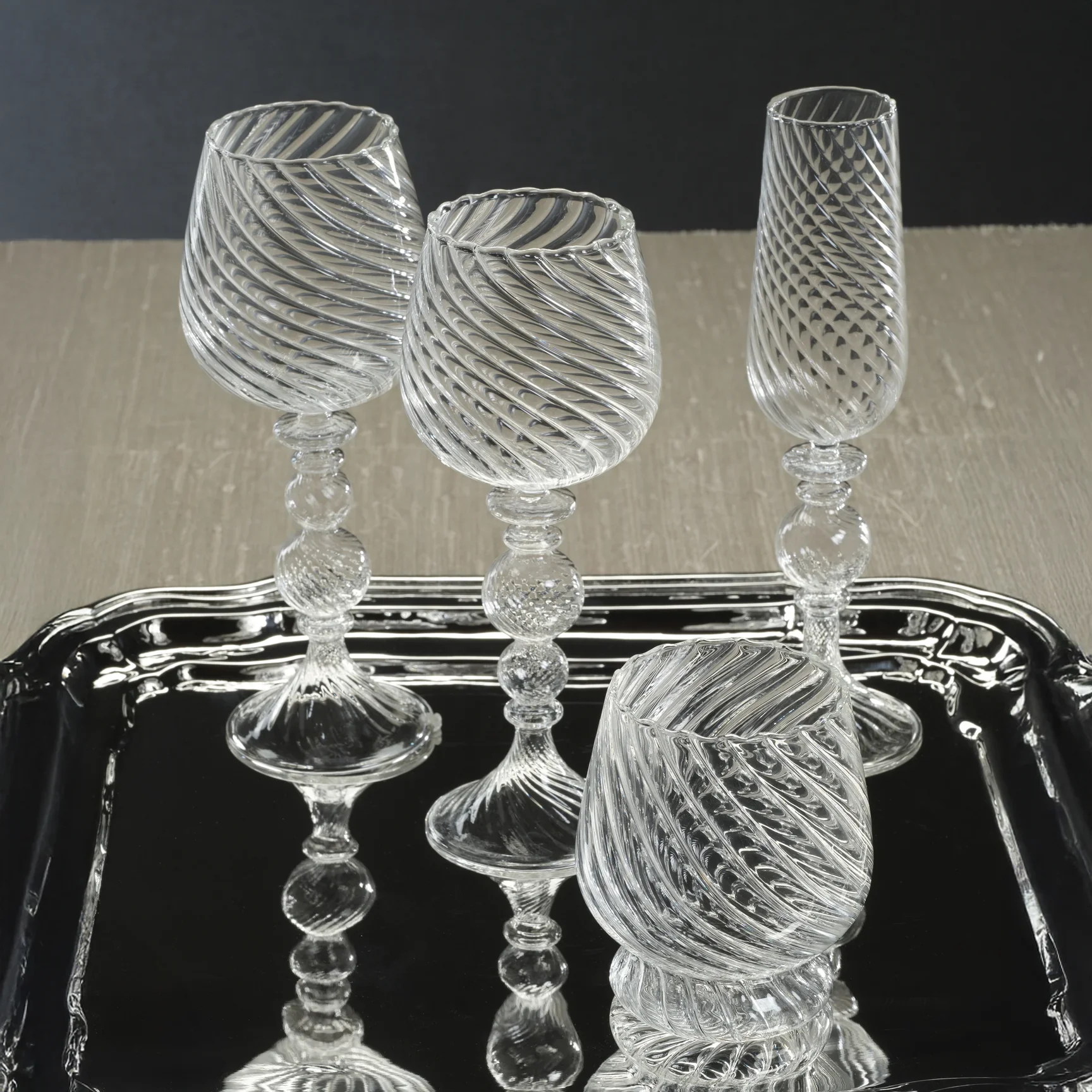Rialto Twisted Optic Champagne Glasses, Set of 4 - Image 4