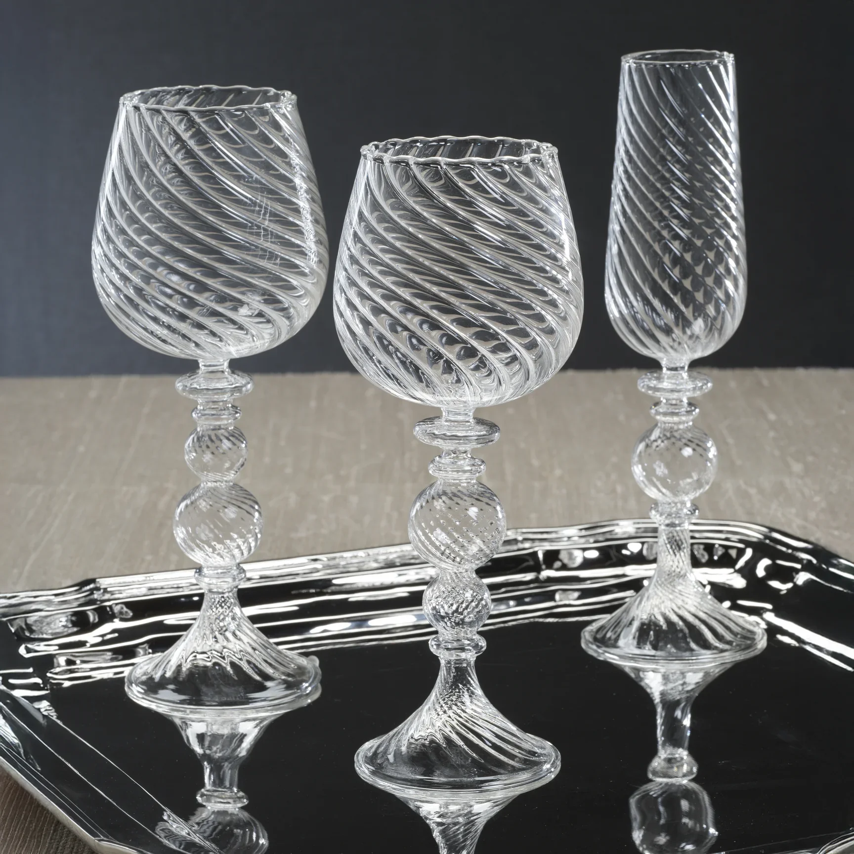 Rialto Twisted Optic Red Wine Glasses, Set of 4 - Image 3