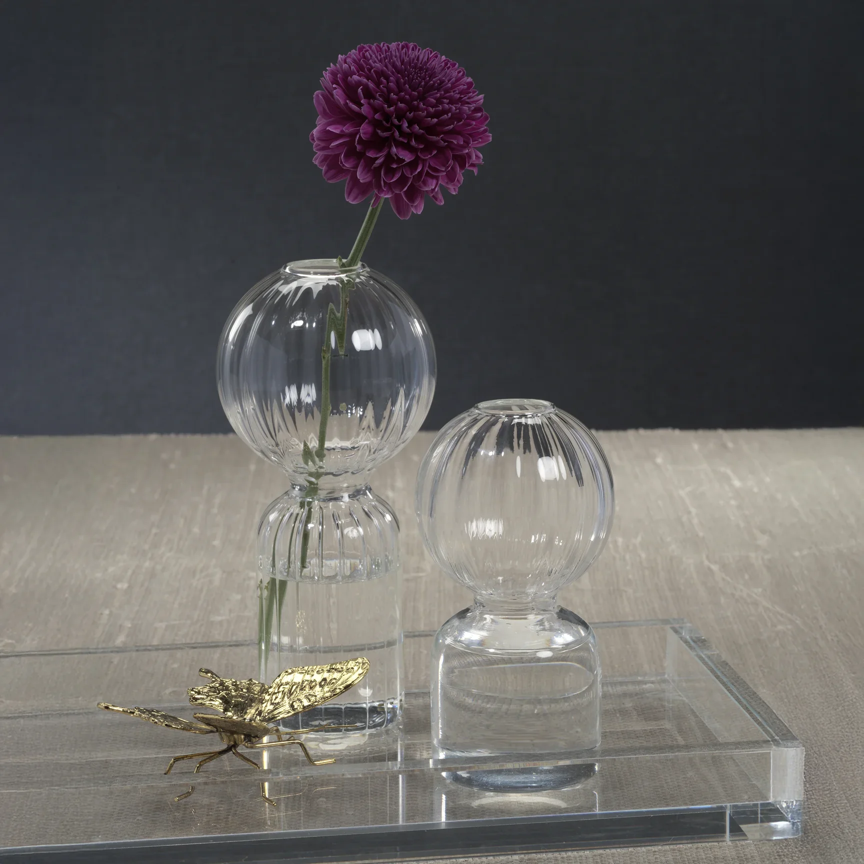 Ritz Single Stem Glass Vase - Clear - Large - Image 2