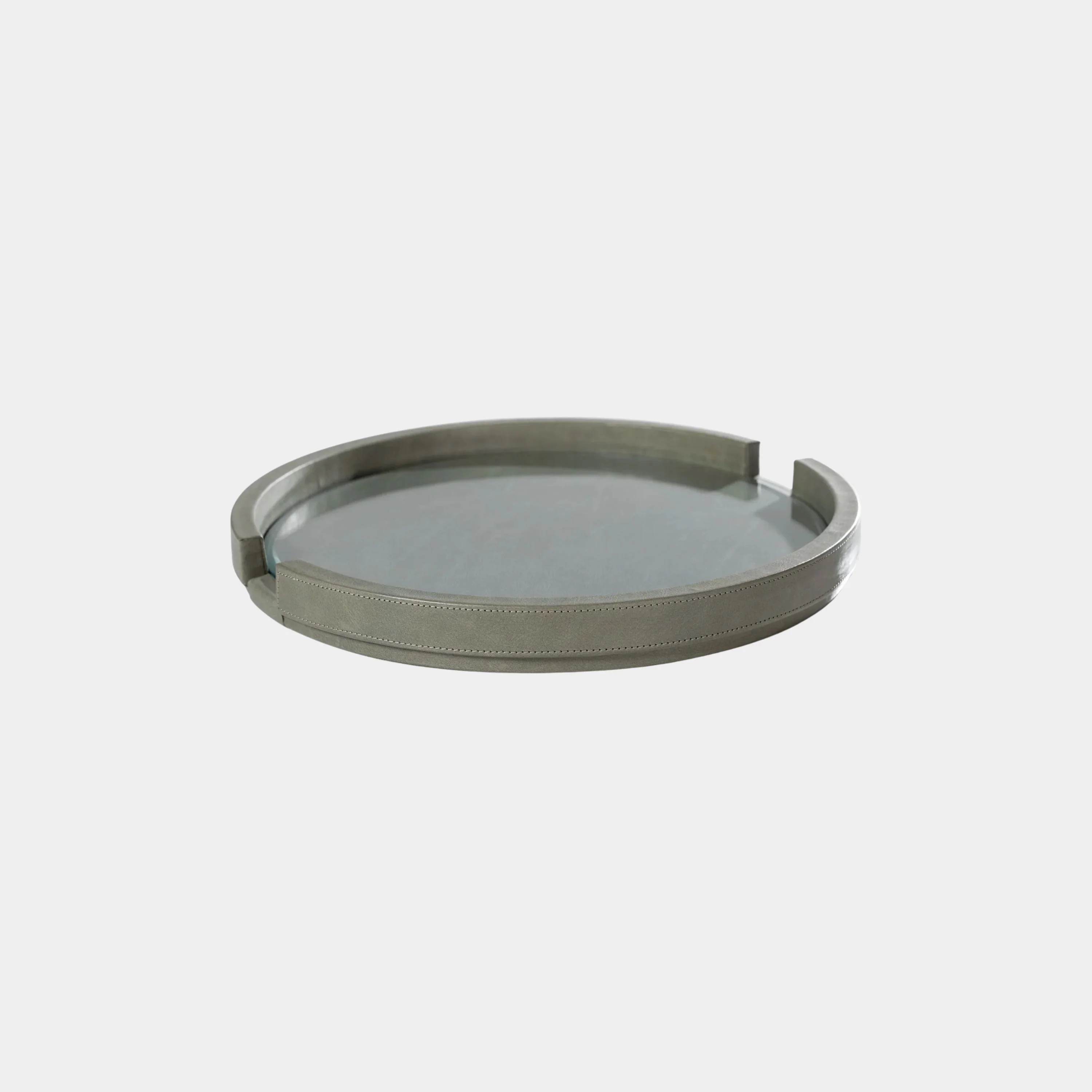Ruvo Leather Serving Tray with Glass Insert - Image 3