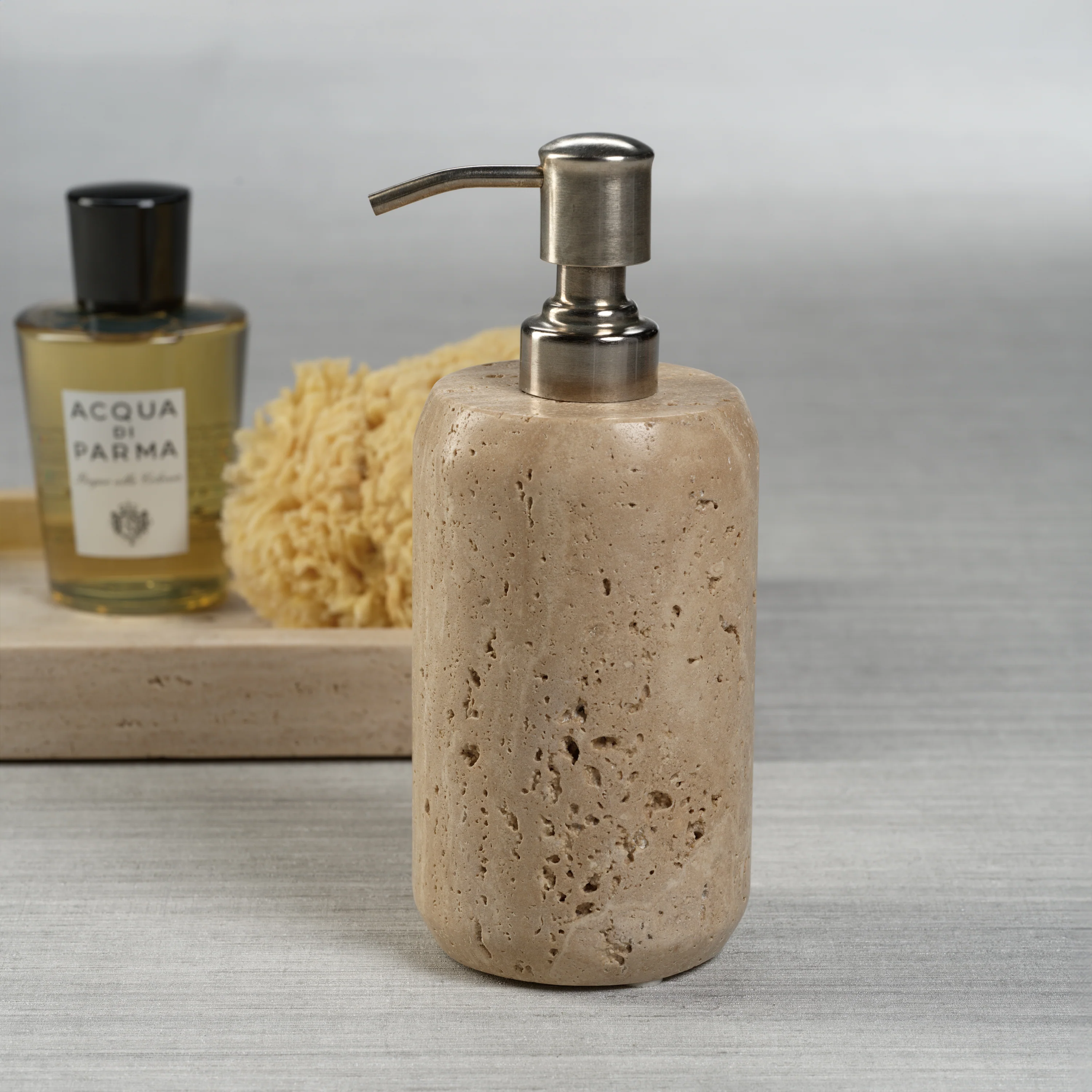 Travertine Marble Soap & Lotion Dispenser