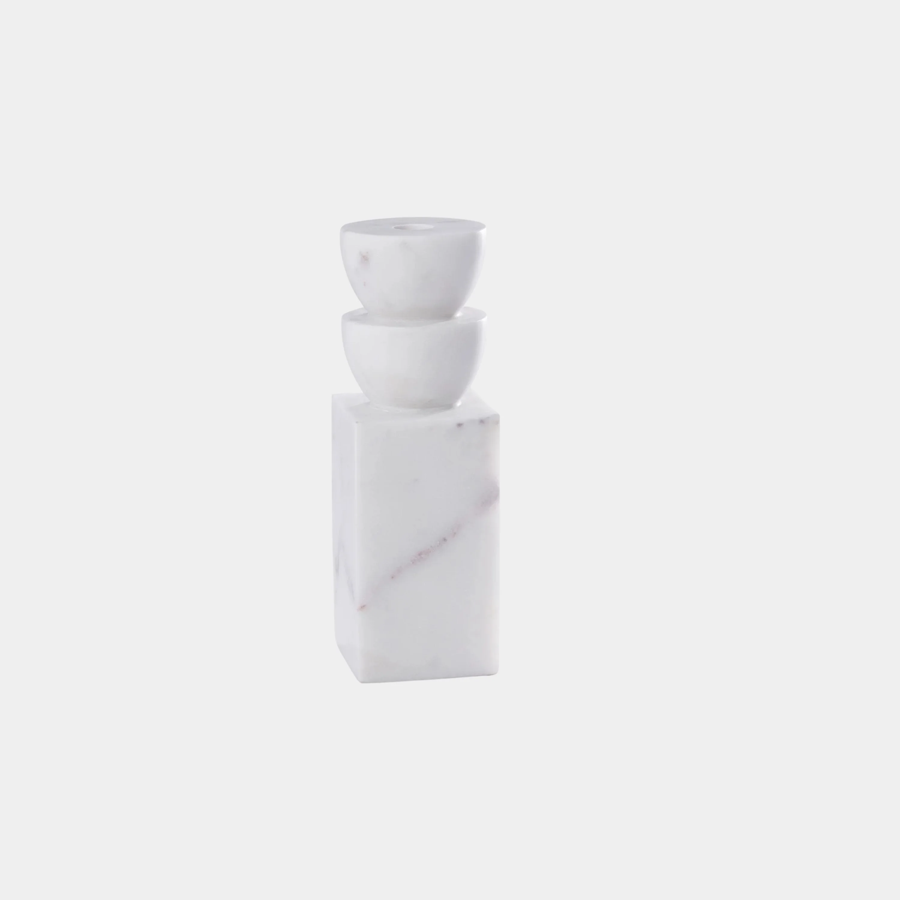 Stacked Design Marble Taper Candle Holder