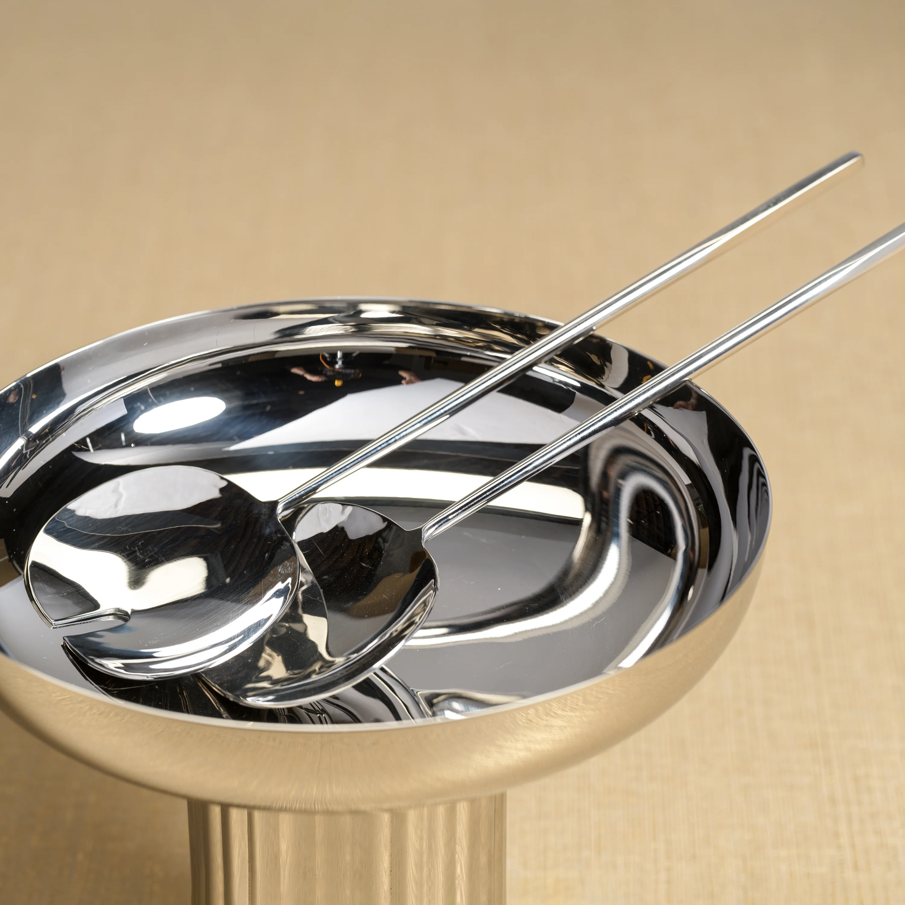 Polished Nickel Salad Server Set - Image 3