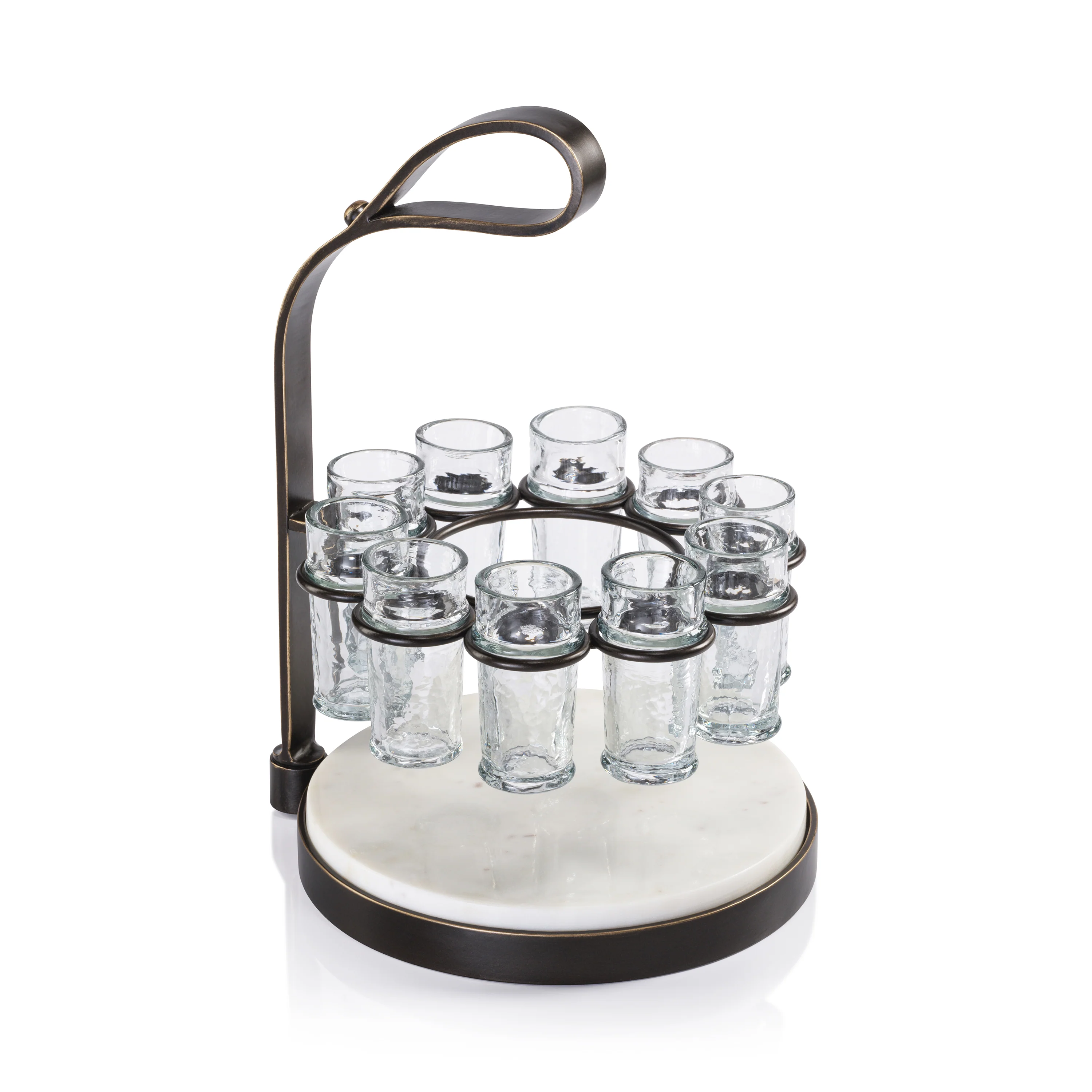 Tequilero 10-Piece Tequila Shot Set with Marble Cutting Board - Image 2
