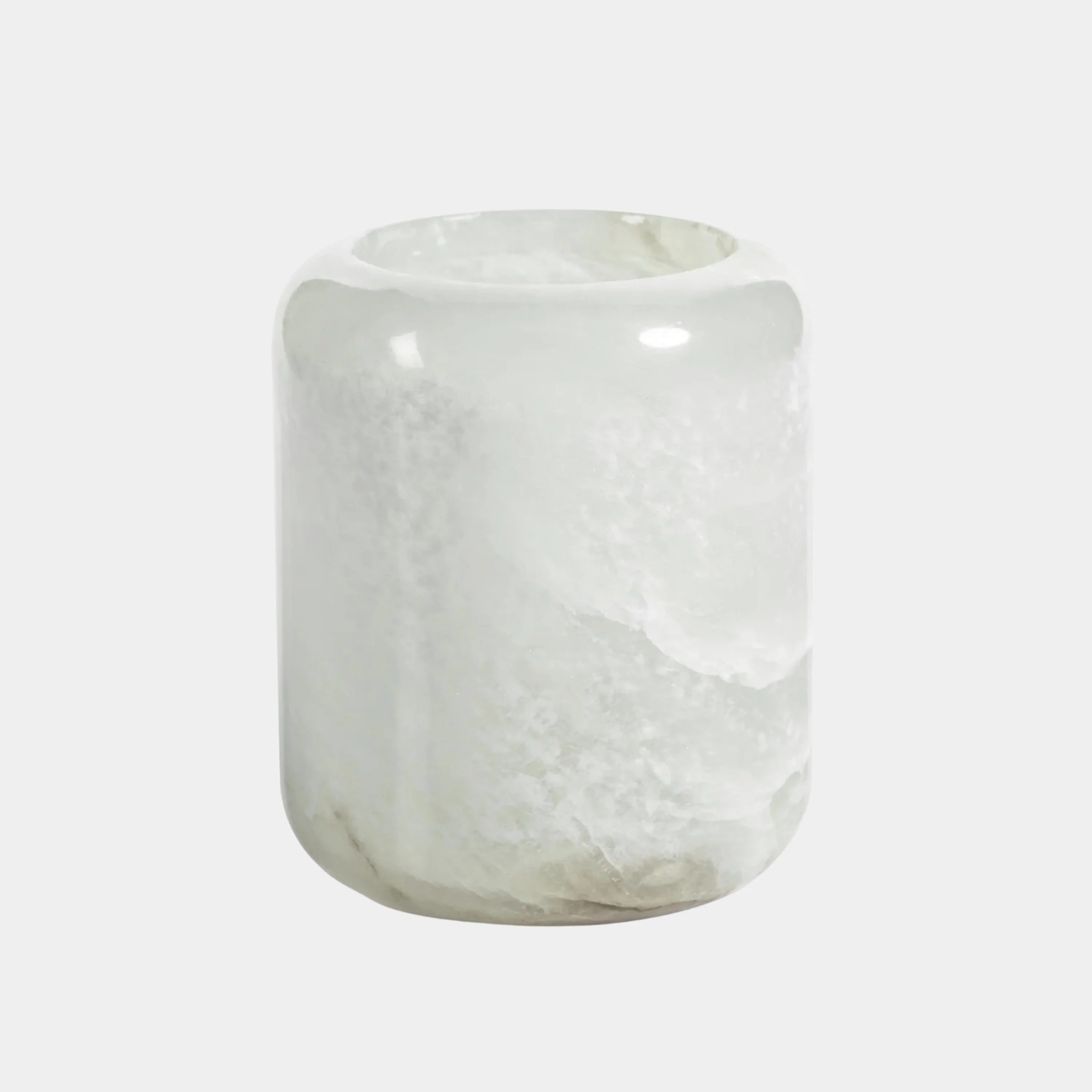 Teran Polished Alabaster Stone Candle Holder/ Vase, Extra Large