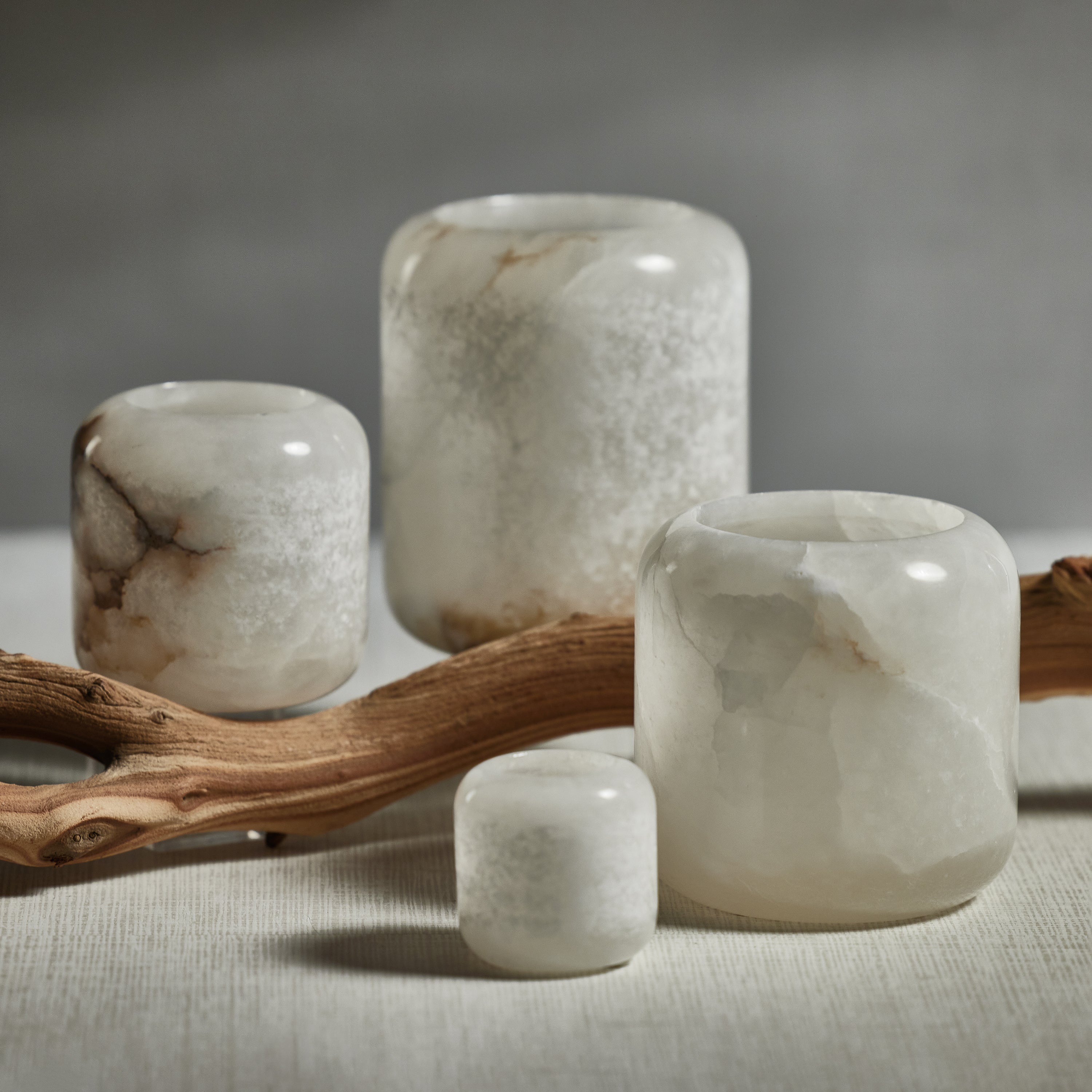 Teran Polished Alabaster Stone Candle Holder/ Vase, Extra Large - Image 4