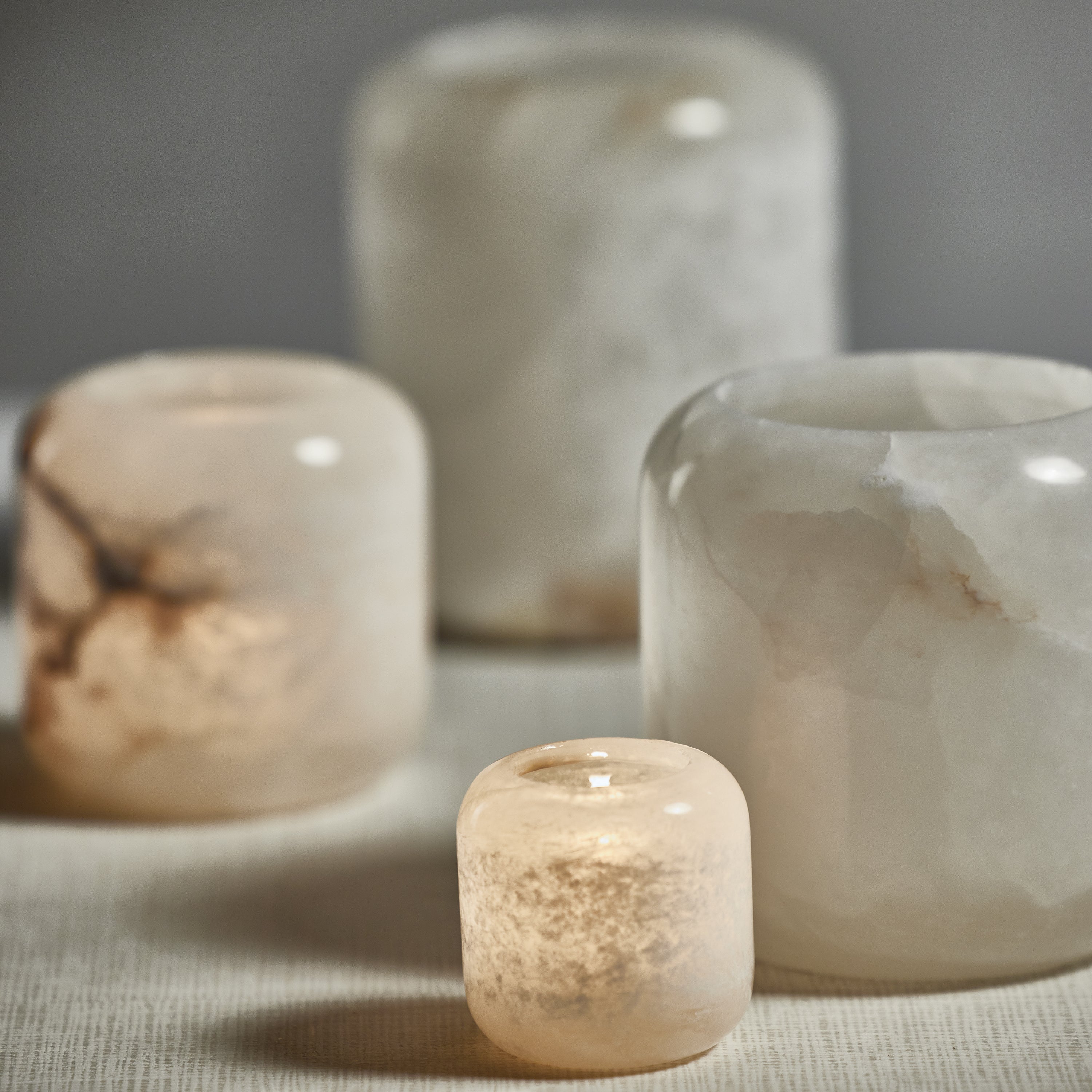 Teran Polished Alabaster Stone Candle Holder/ Vase, Extra Large - Image 5