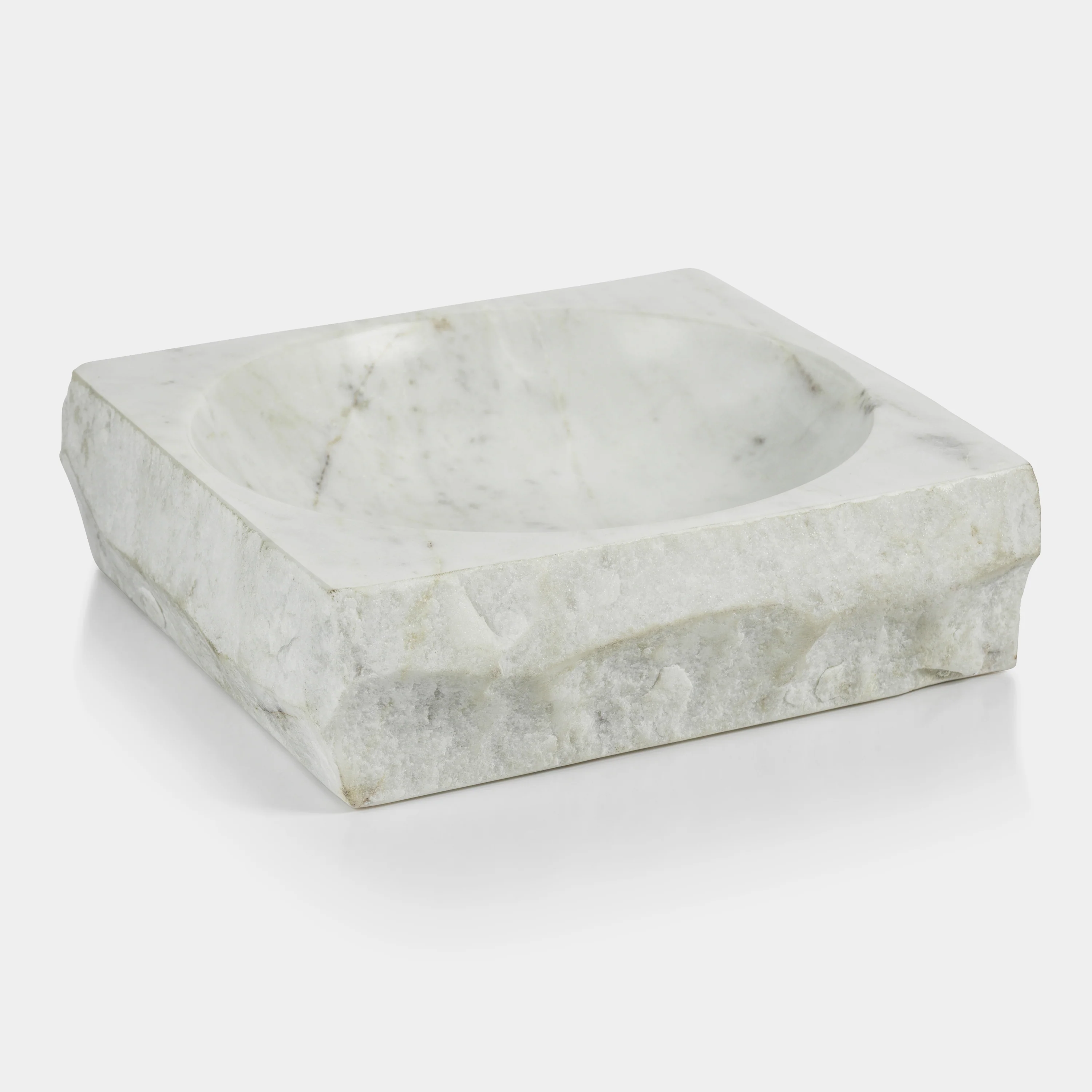 Rock Finish White Marble Square Bowl - Image 4