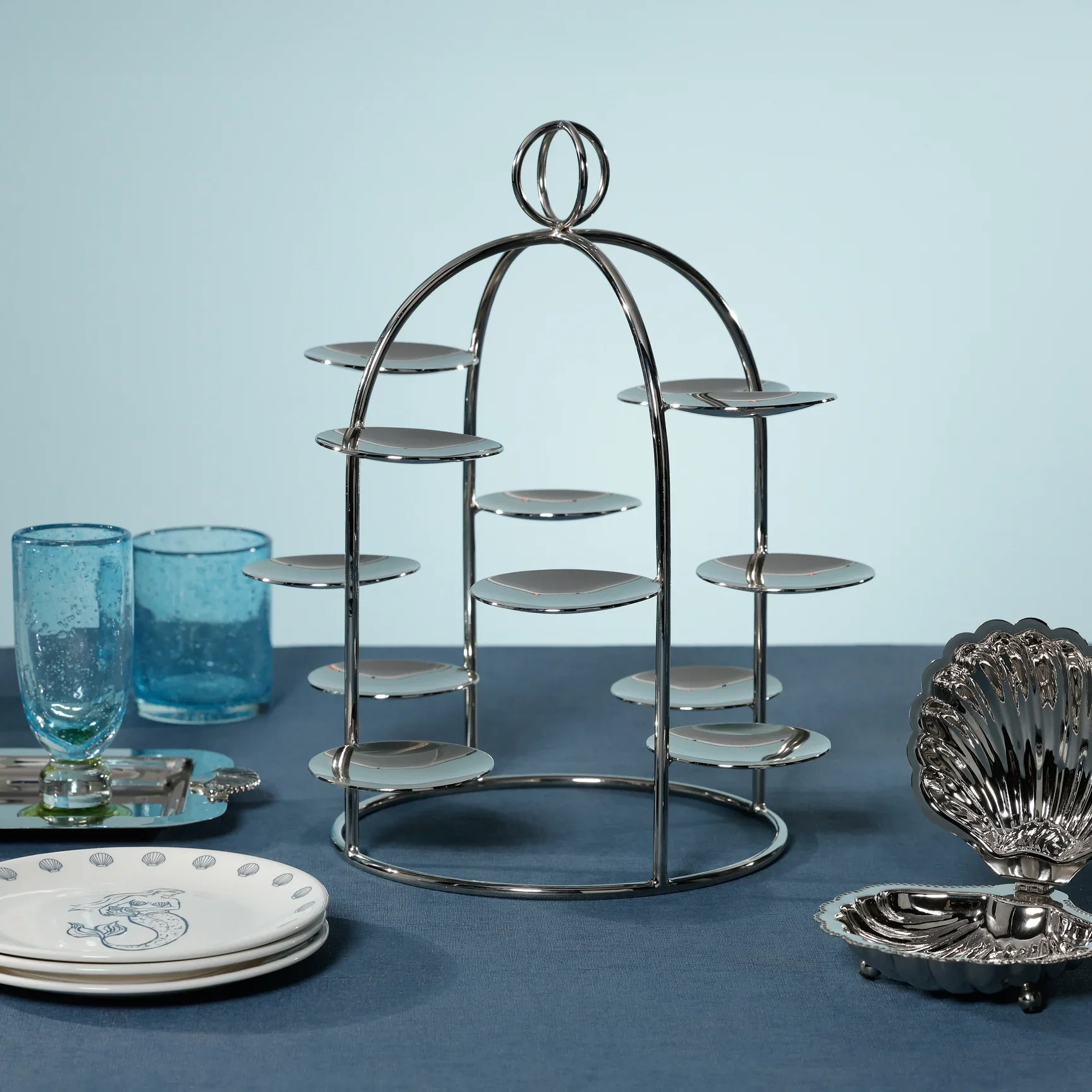 *PRE-ORDER *WILL SHIP OUT IN JULY*The Maison Tiered Tower- 12 Cups - Polished Nickel - Image 3