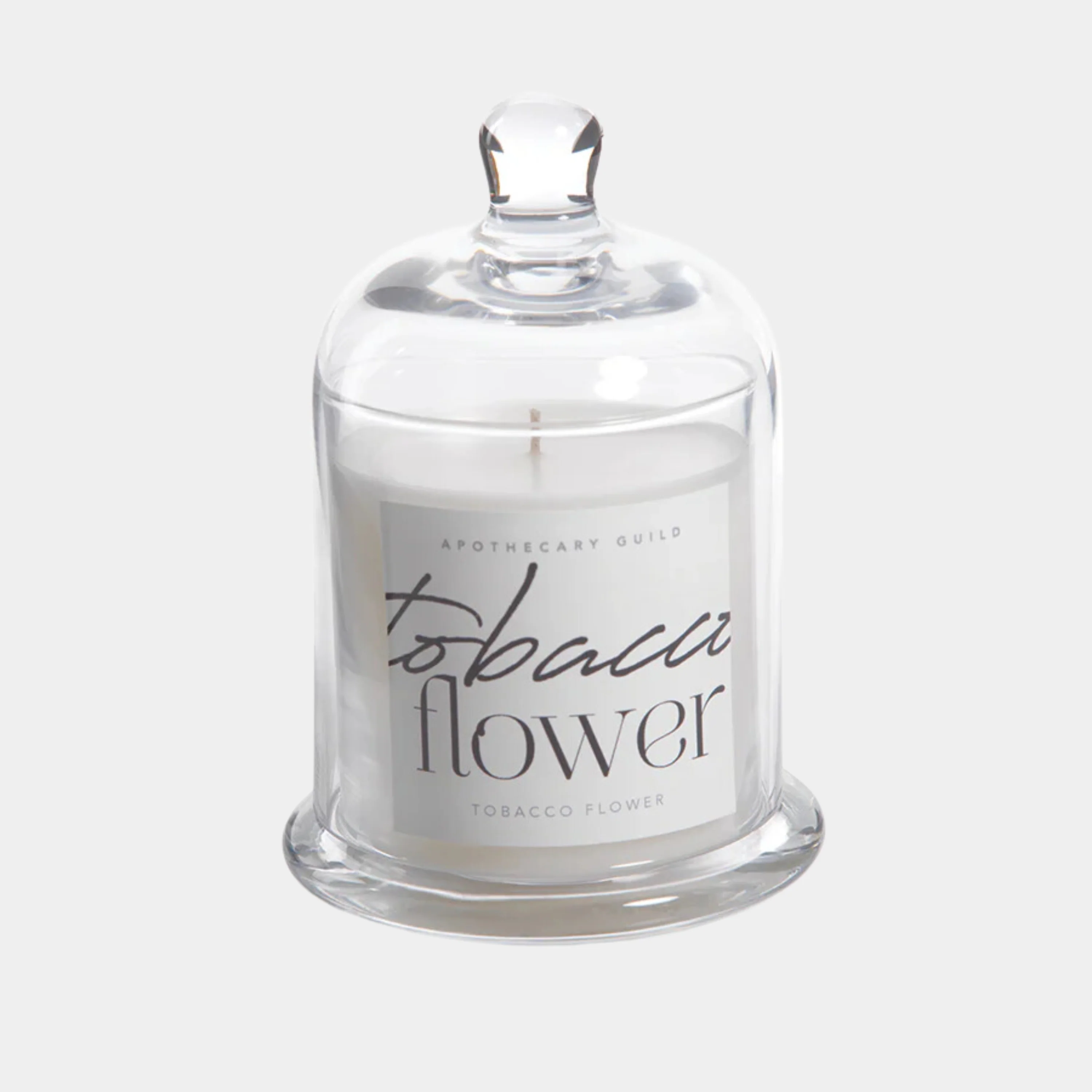 Tobacco Flower Scented Candle Jar with Glass Dome