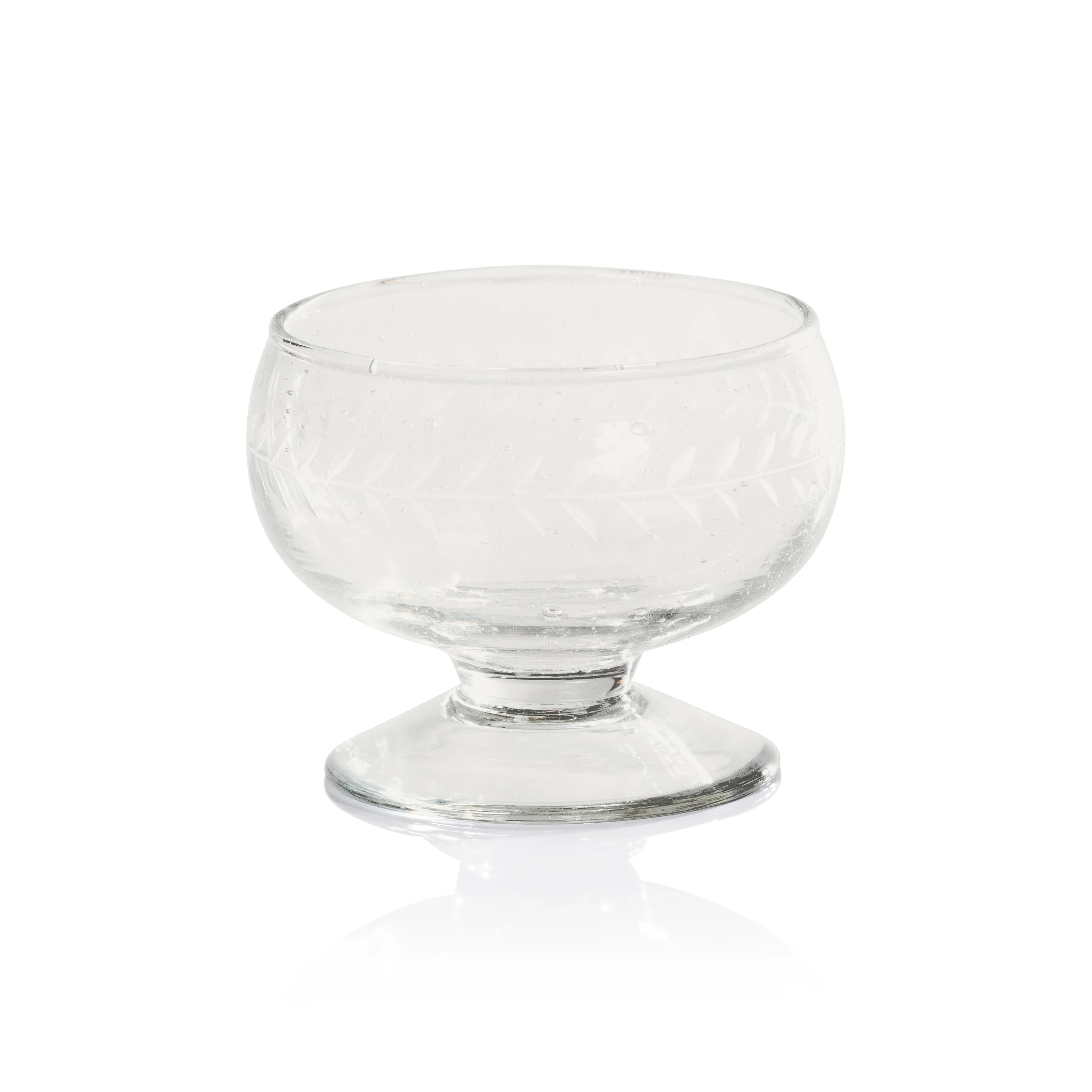 Tuscan 2-Piece Set Handmade Etched Condiment Glass Bowls - Image 2