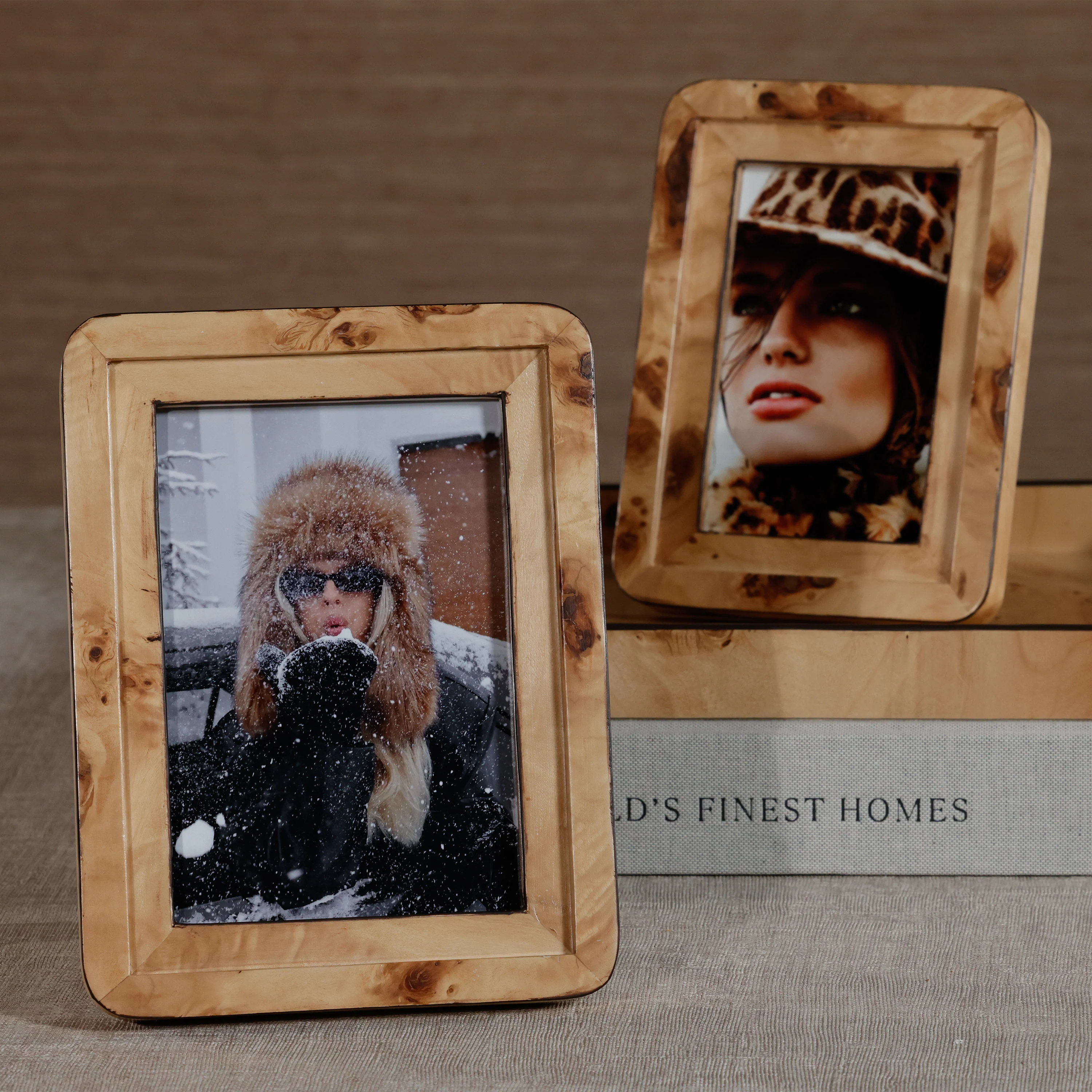 Valberg Burl Veneer Tabletop Photo Frame - Image 6